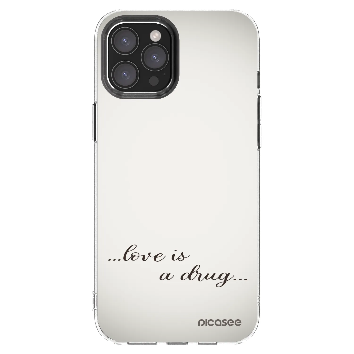 Picasee átlátszó szilikon tok az alábbi mobiltelefonokra Apple iPhone 12 Pro Max - Love is a drug