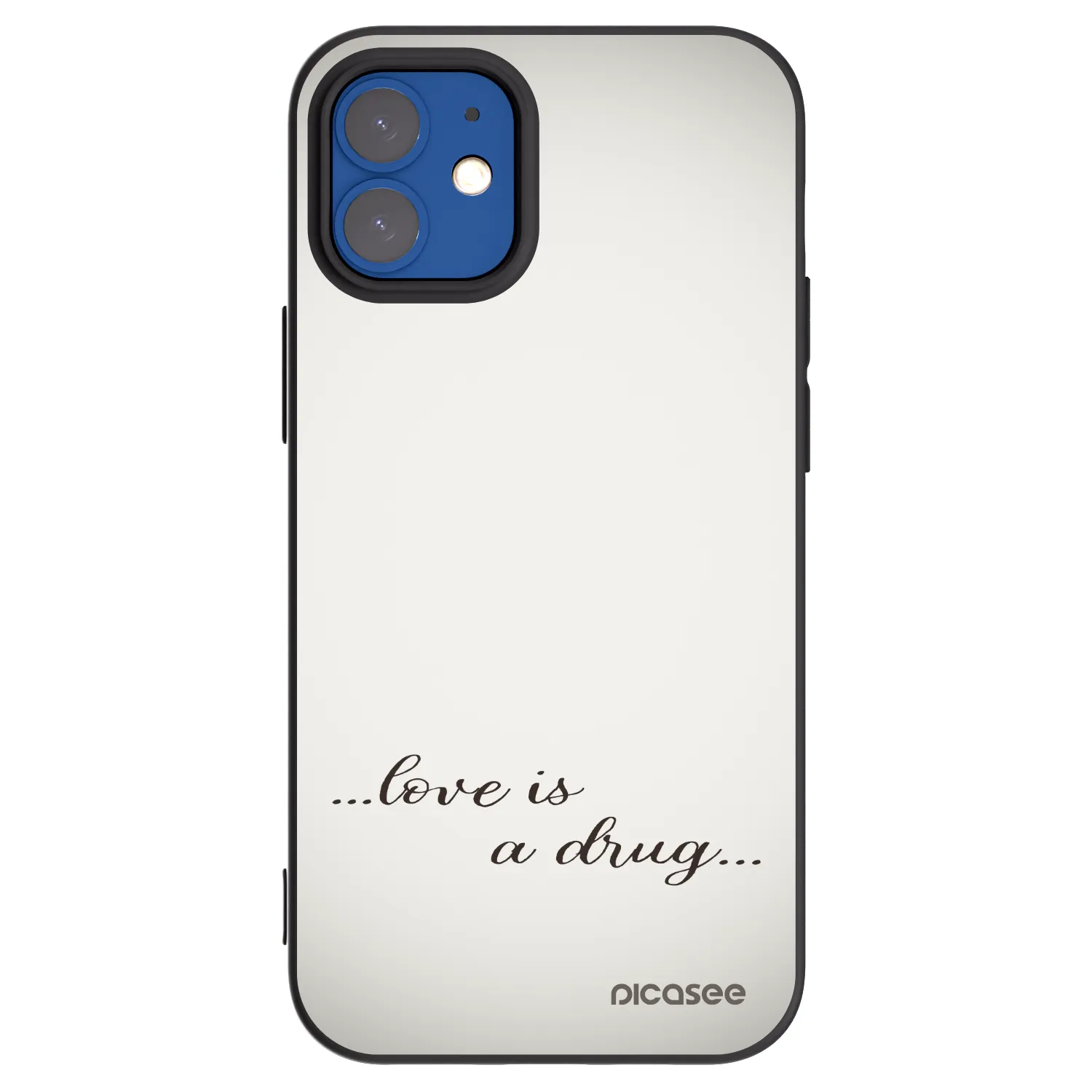 Picasee fekete szilikon tok az alábbi mobiltelefonokra Apple iPhone 12 mini - Love is a drug