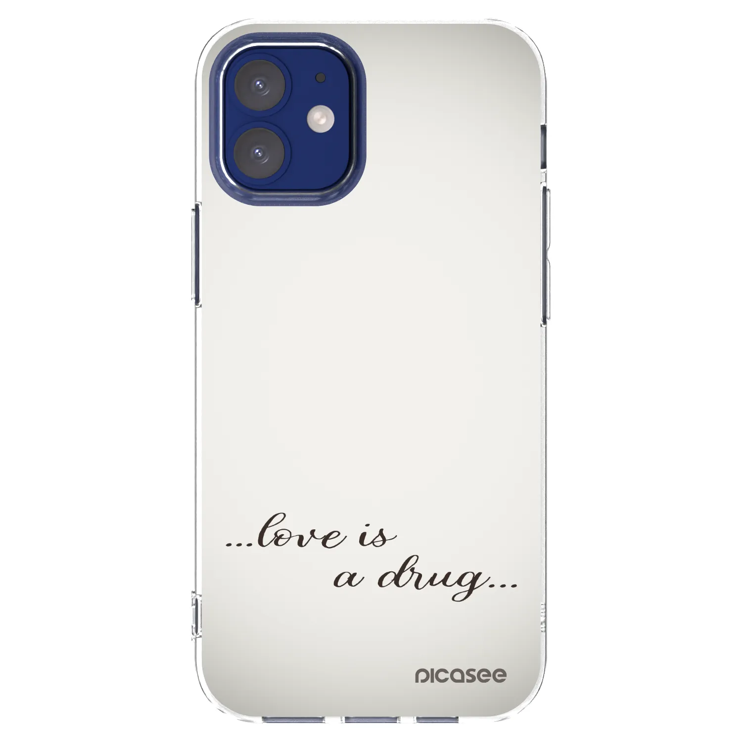 Picasee átlátszó szilikon tok az alábbi mobiltelefonokra Apple iPhone 12 mini - Love is a drug