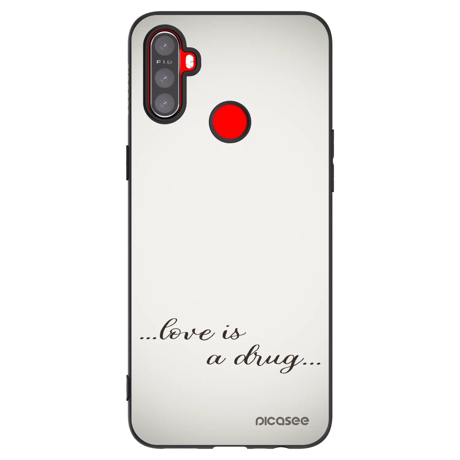 Picasee fekete szilikon tok az alábbi mobiltelefonokra Realme C3 - Love is a drug
