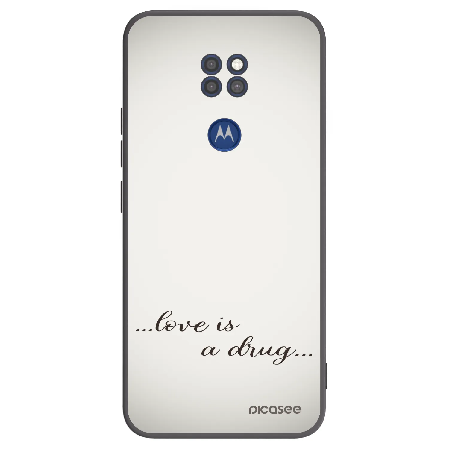 Picasee fekete szilikon tok az alábbi mobiltelefonokra Motorola Moto G9 Play - Love is a drug
