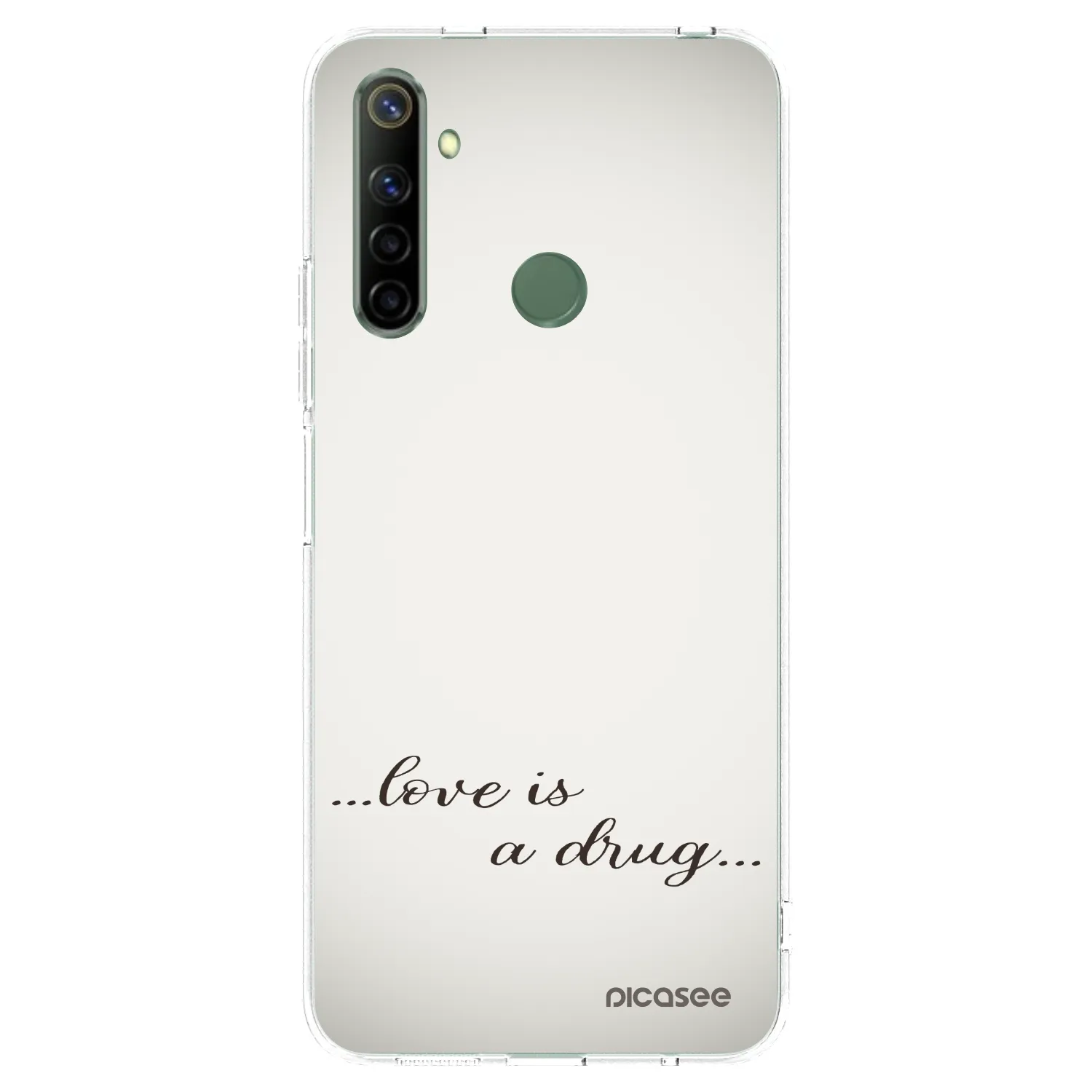 Picasee átlátszó szilikon tok az alábbi mobiltelefonokra Realme 6i - Love is a drug