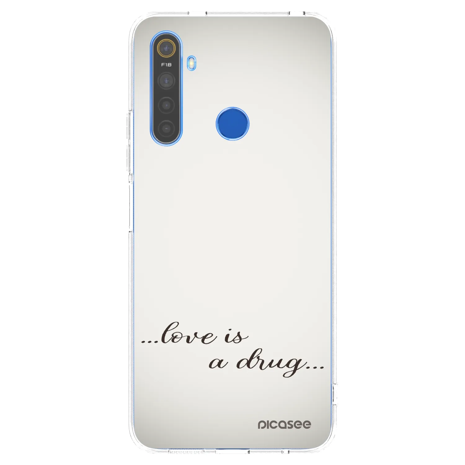 Picasee átlátszó szilikon tok az alábbi mobiltelefonokra Realme 5 - Love is a drug