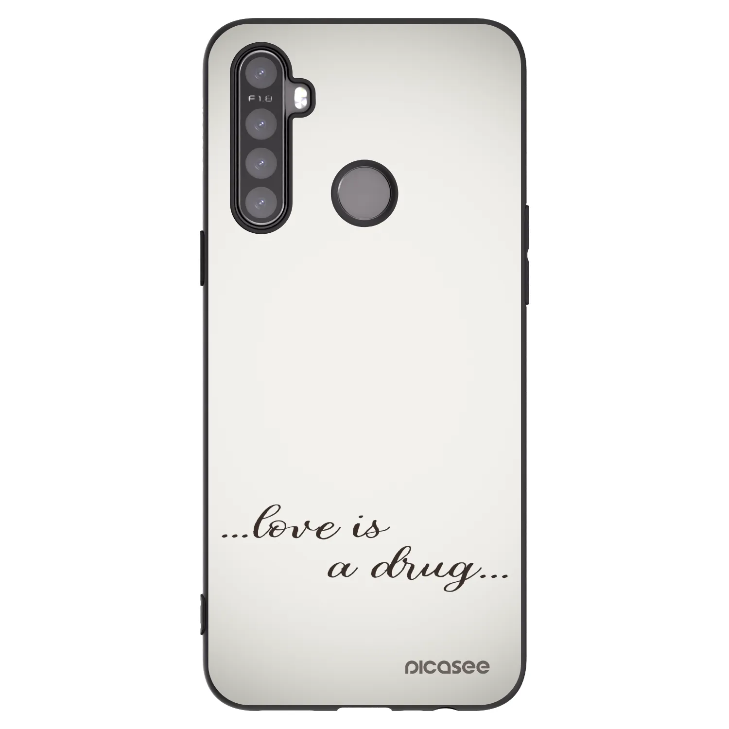 Picasee fekete szilikon tok az alábbi mobiltelefonokra Realme 5 - Love is a drug