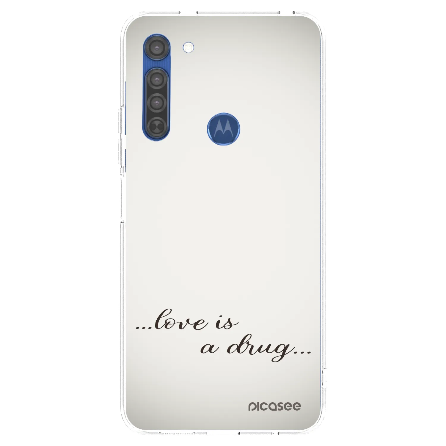 Picasee átlátszó szilikon tok az alábbi mobiltelefonokra Motorola Moto G8 - Love is a drug
