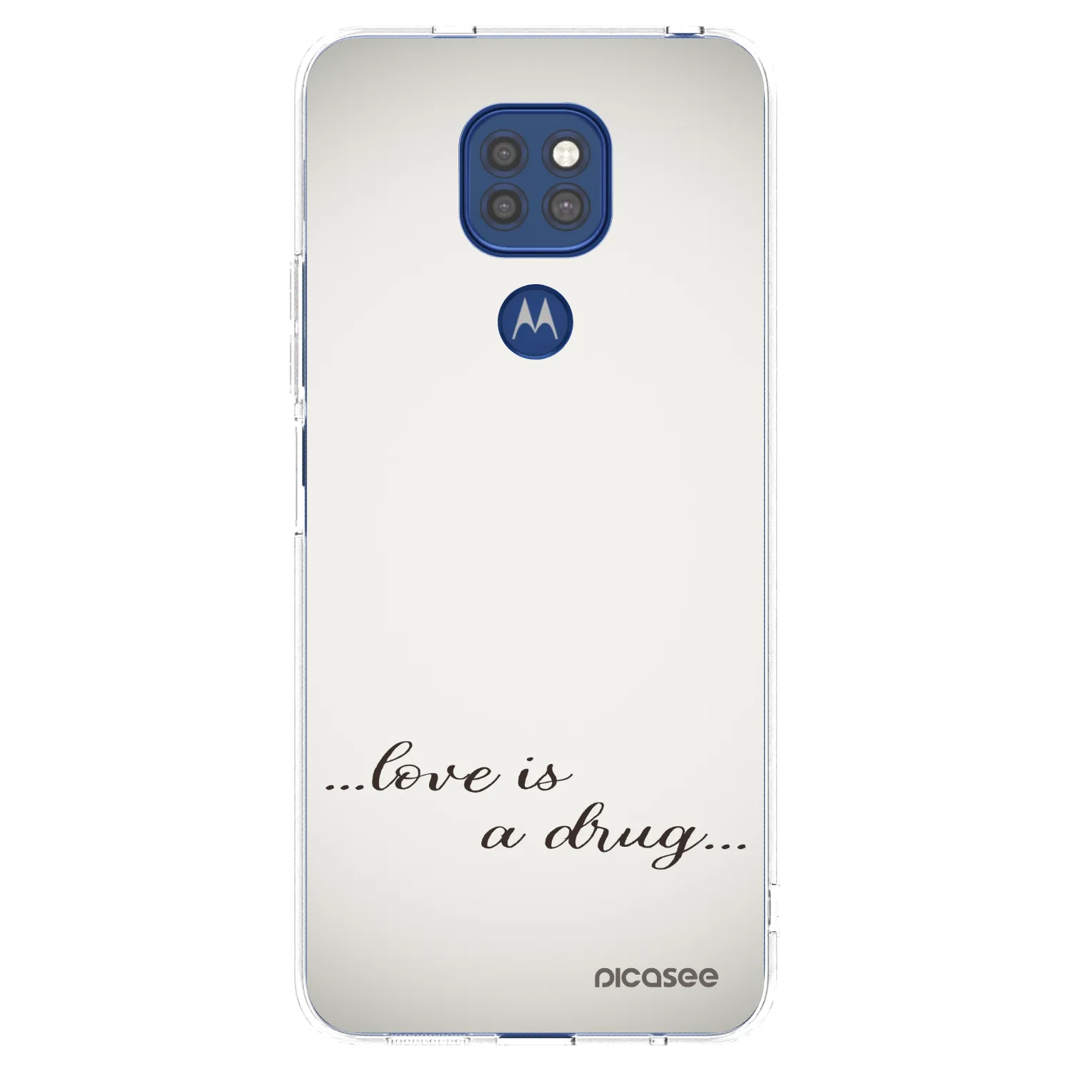 Picasee átlátszó szilikon tok az alábbi mobiltelefonokra Motorola Moto G9 Play - Love is a drug