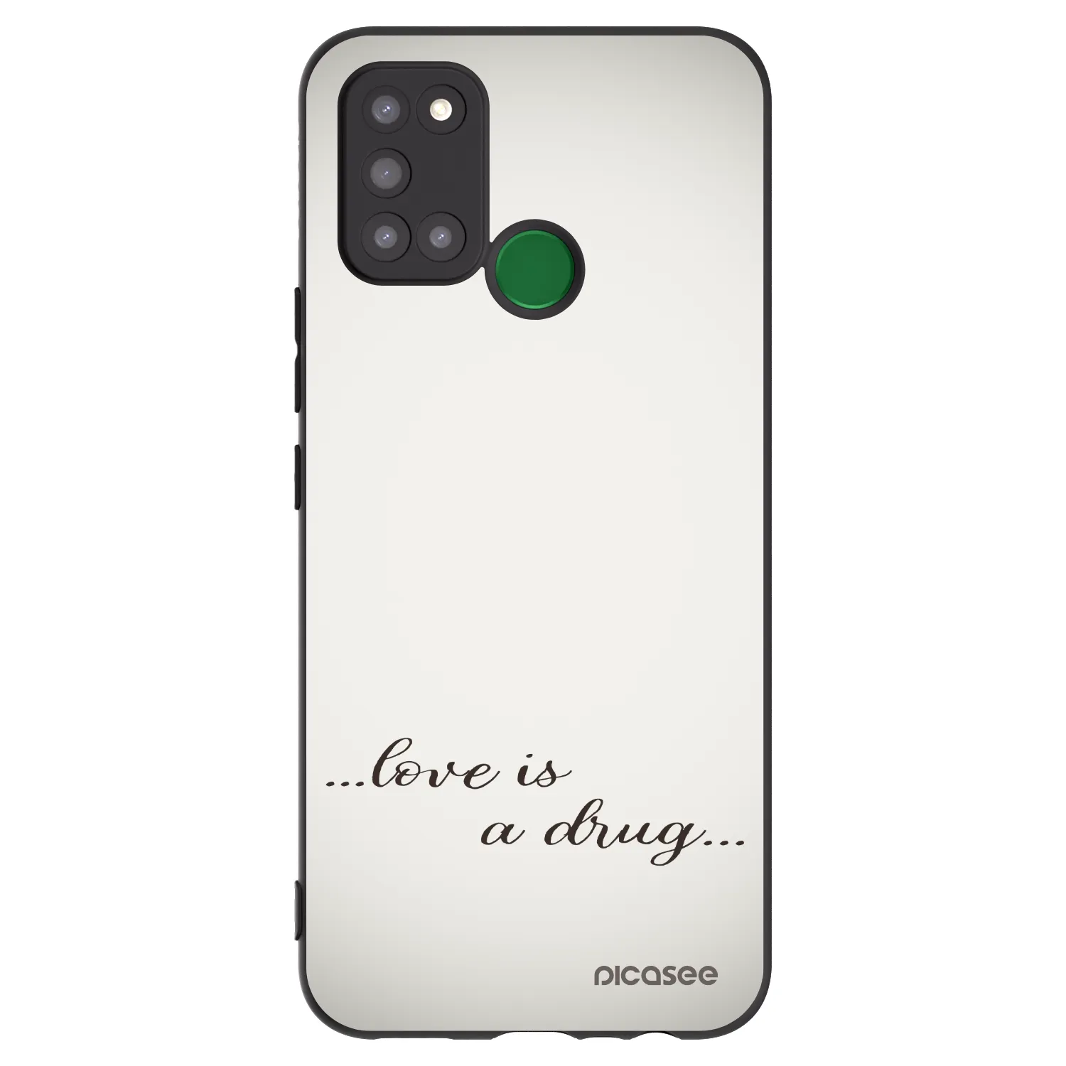 Picasee fekete szilikon tok az alábbi mobiltelefonokra Realme 7i - Love is a drug
