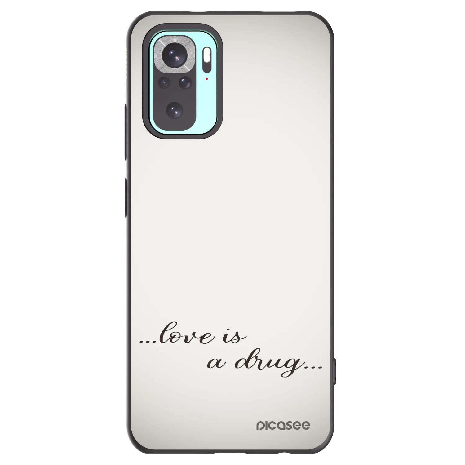Picasee fekete szilikon tok az alábbi mobiltelefonokra Xiaomi Redmi Note 10 Pro - Love is a drug