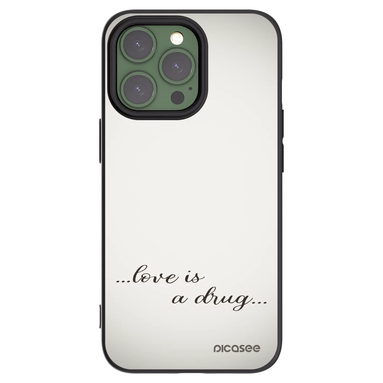 Picasee fekete szilikon tok az alábbi mobiltelefonokra Apple iPhone 13 Pro - Love is a drug