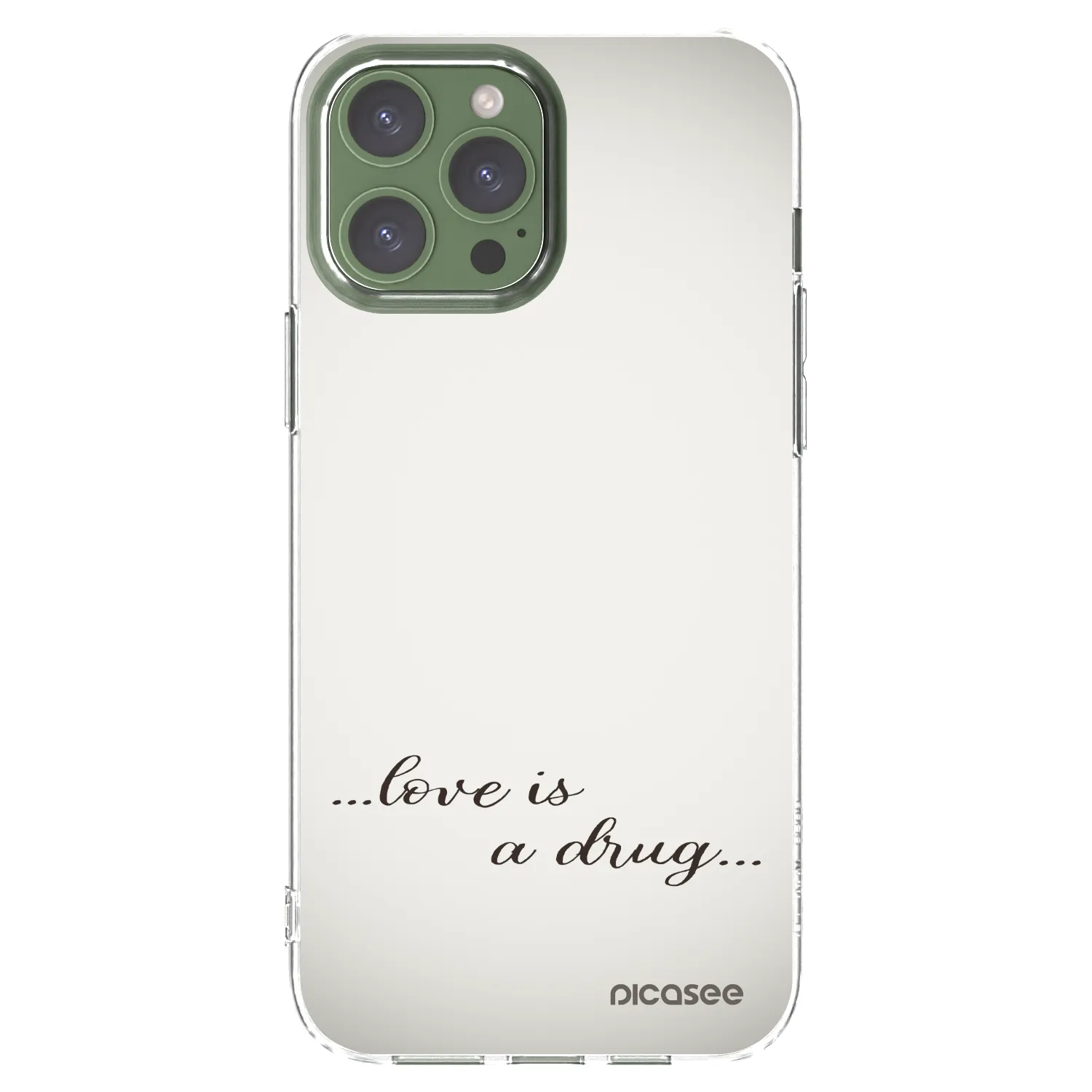 Picasee átlátszó szilikon tok az alábbi mobiltelefonokra Apple iPhone 13 Pro Max - Love is a drug