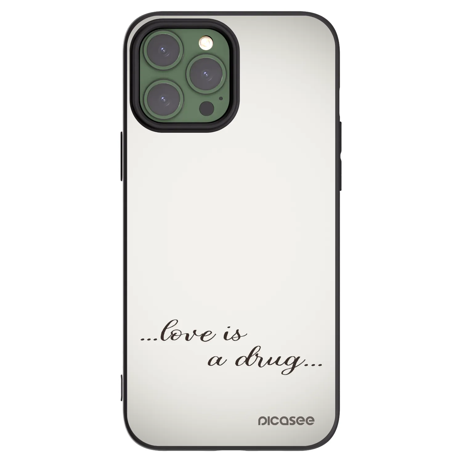 Picasee fekete szilikon tok az alábbi mobiltelefonokra Apple iPhone 13 Pro Max - Love is a drug