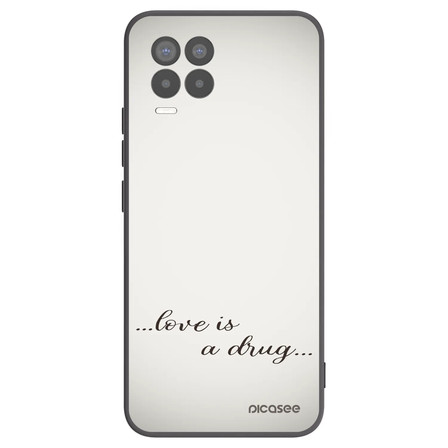 Picasee fekete szilikon tok az alábbi mobiltelefonokra Realme 8 Pro - Love is a drug
