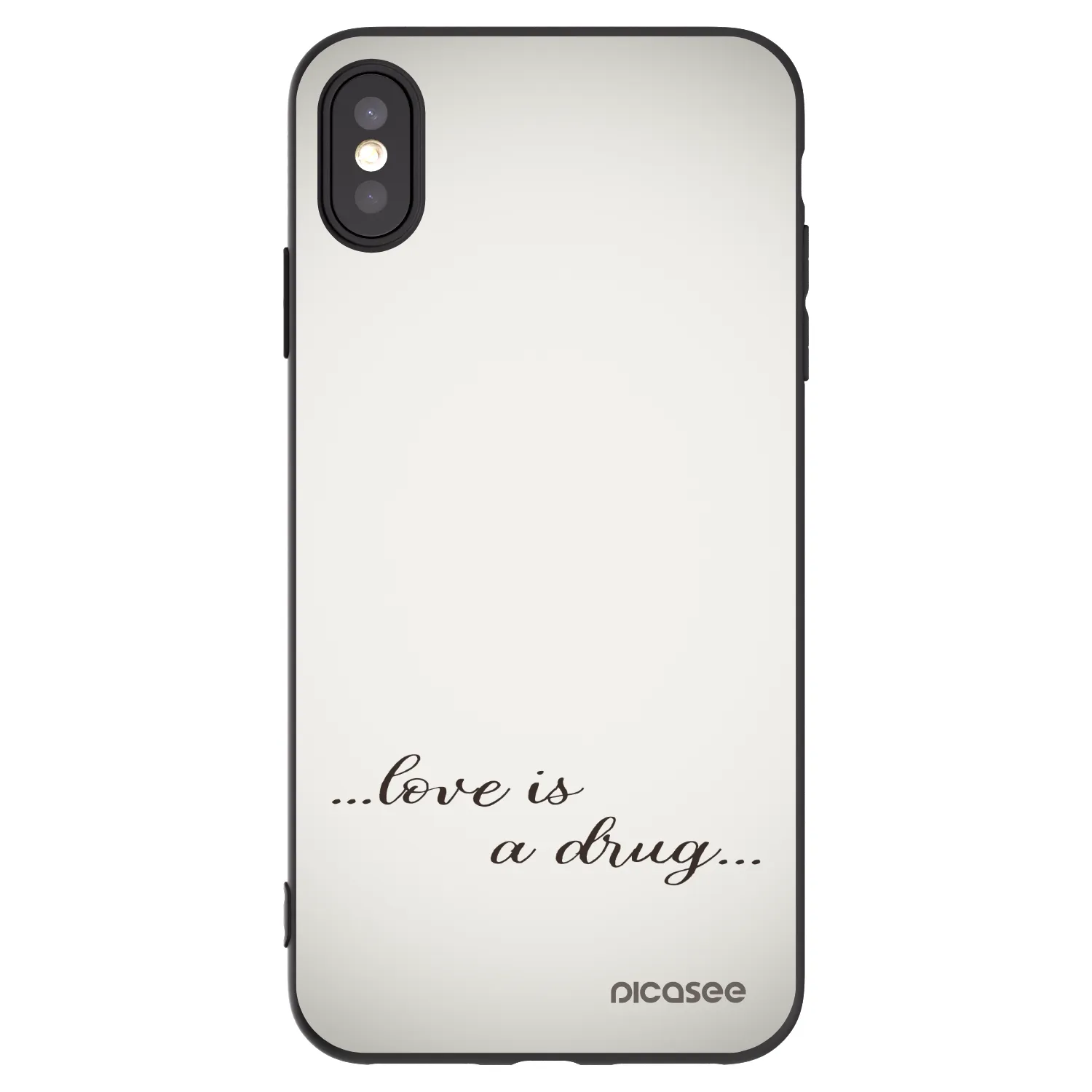 Picasee fekete szilikon tok az alábbi mobiltelefonokra Apple iPhone XS Max - Love is a drug