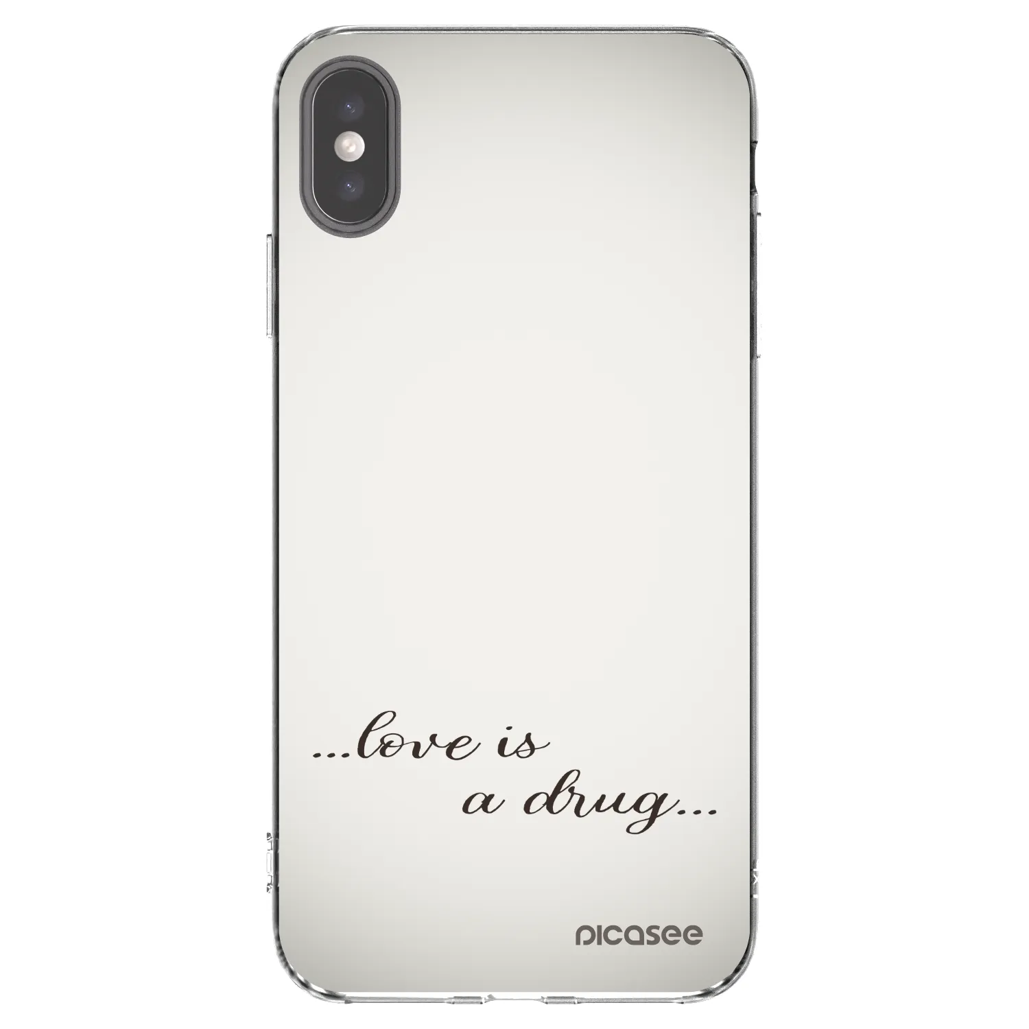 Picasee átlátszó szilikon tok az alábbi mobiltelefonokra Apple iPhone XS Max - Love is a drug