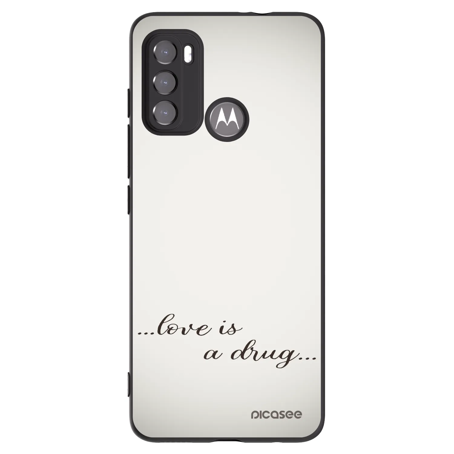 Picasee fekete szilikon tok az alábbi mobiltelefonokra Motorola Moto G60 - Love is a drug