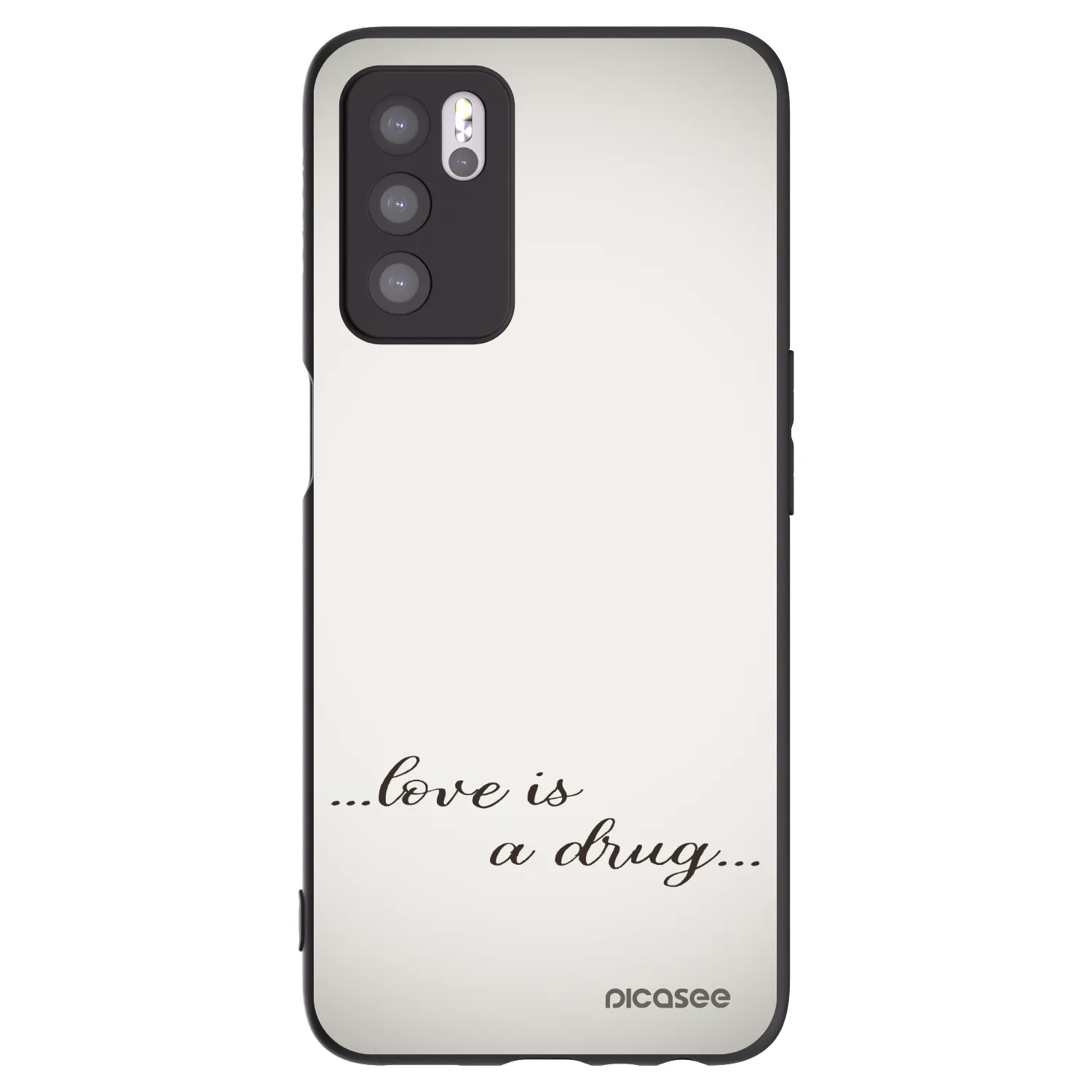 Picasee fekete szilikon tok az alábbi mobiltelefonokra OPPO A16 - Love is a drug