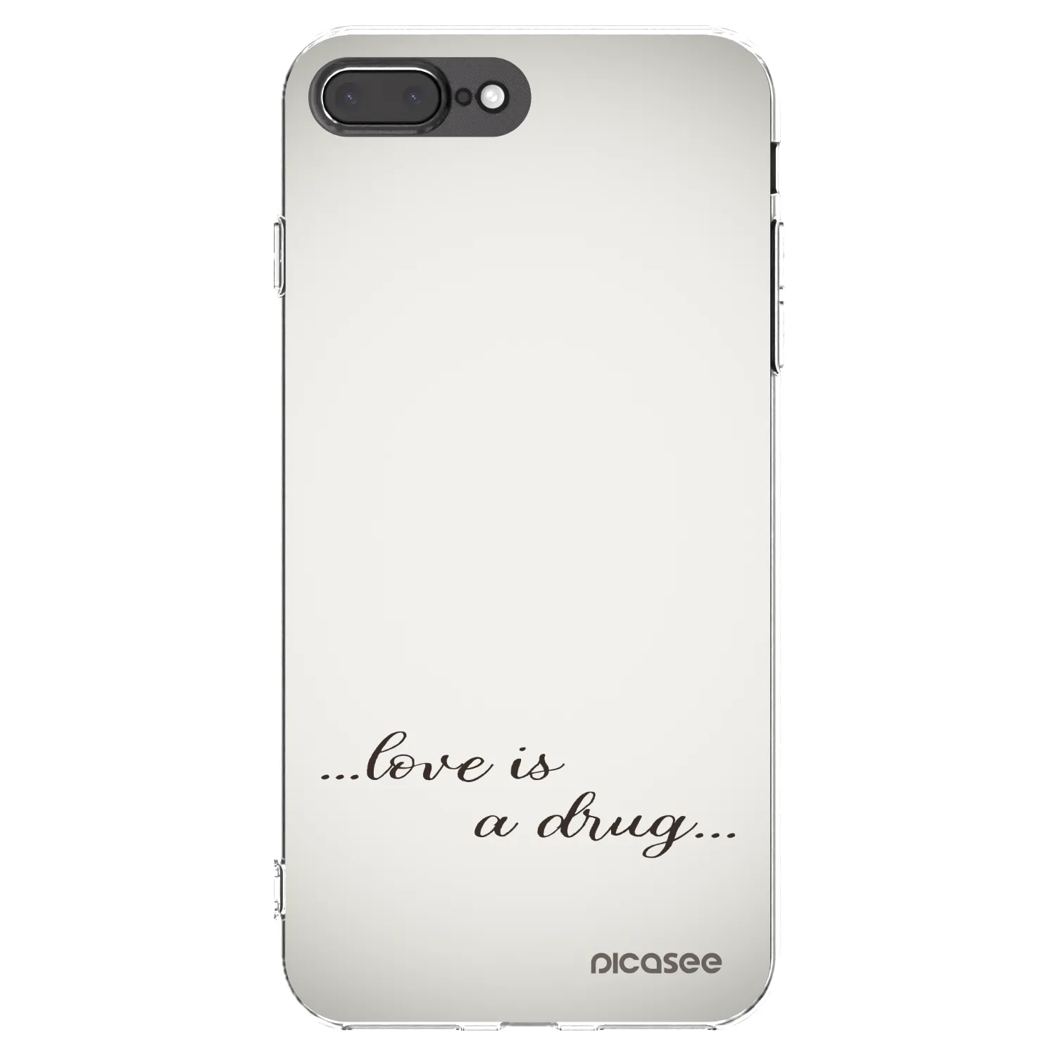 Picasee átlátszó szilikon tok az alábbi mobiltelefonokra Apple iPhone 8 Plus - Love is a drug