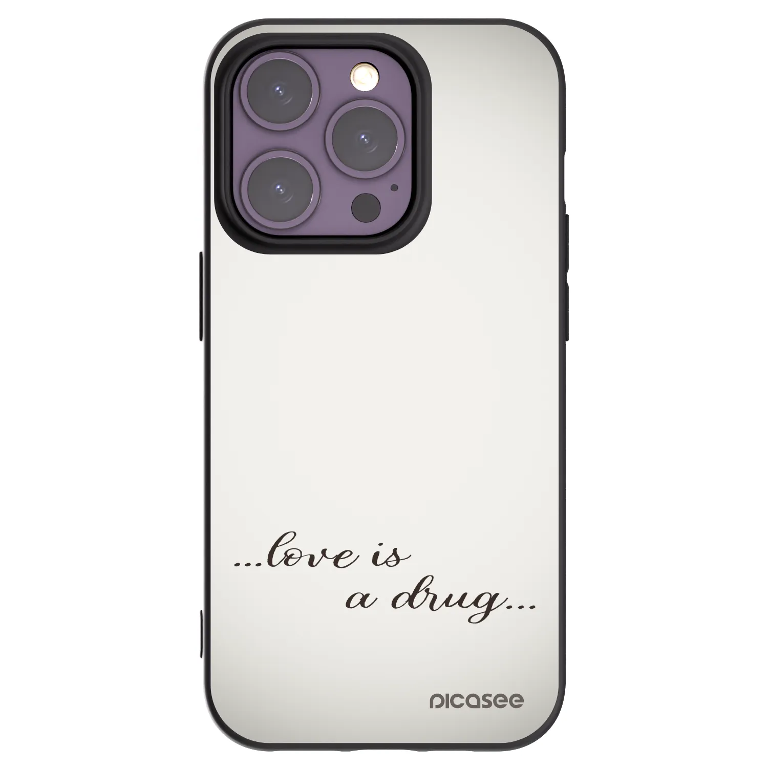 Picasee fekete szilikon tok az alábbi mobiltelefonokra Apple iPhone 14 Pro - Love is a drug