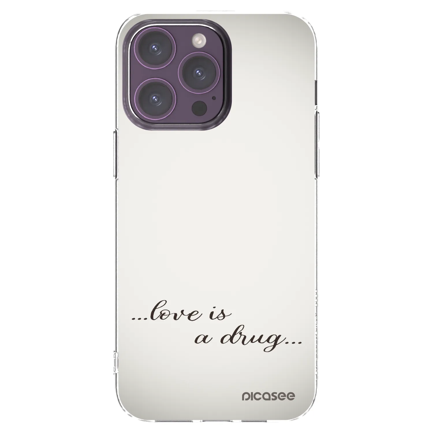 Picasee átlátszó szilikon tok az alábbi mobiltelefonokra Apple iPhone 14 Pro Max - Love is a drug