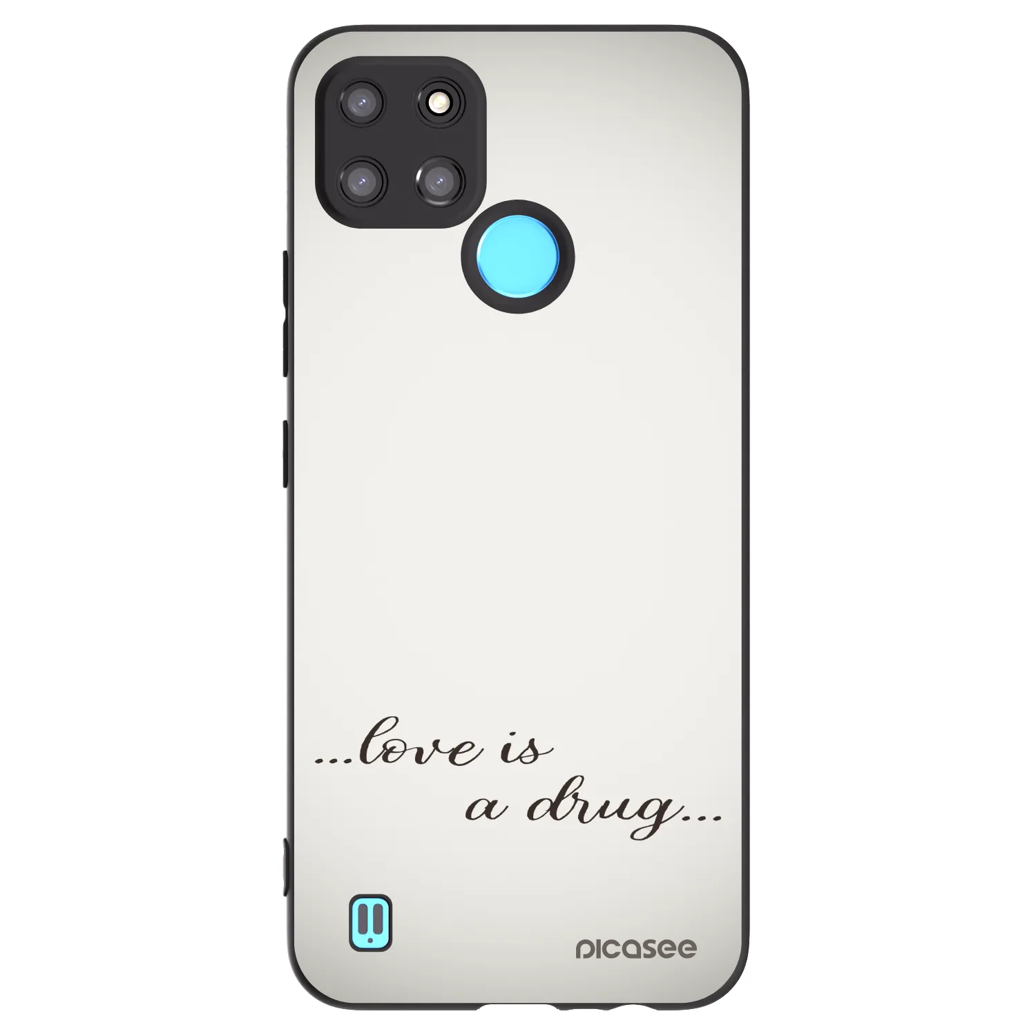 Picasee fekete szilikon tok az alábbi mobiltelefonokra Realme C21Y - Love is a drug
