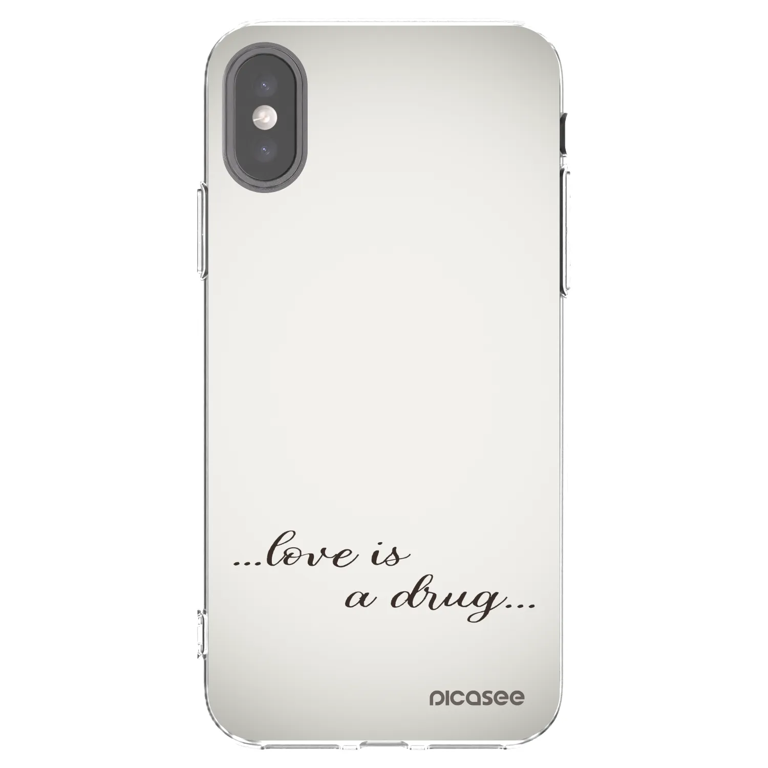Picasee átlátszó szilikon tok az alábbi mobiltelefonokra Apple iPhone X/XS - Love is a drug