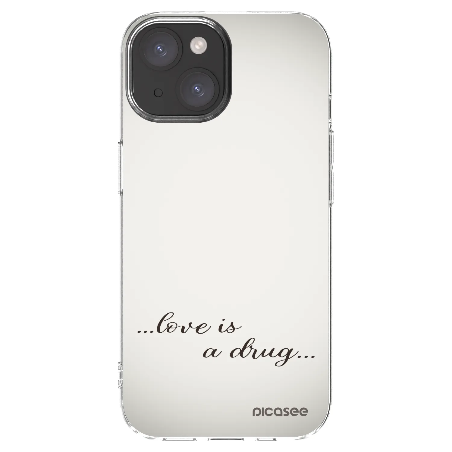 Picasee átlátszó szilikon tok az alábbi mobiltelefonokra Apple iPhone 15 - Love is a drug