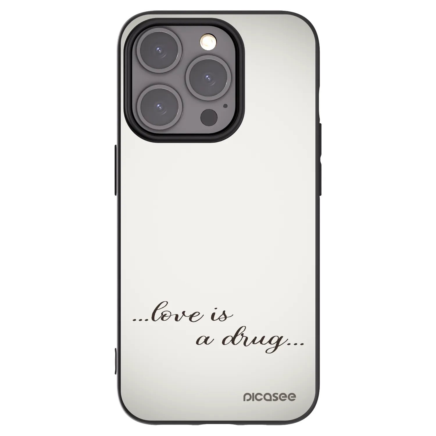 Picasee fekete szilikon tok az alábbi mobiltelefonokra Apple iPhone 15 Pro - Love is a drug