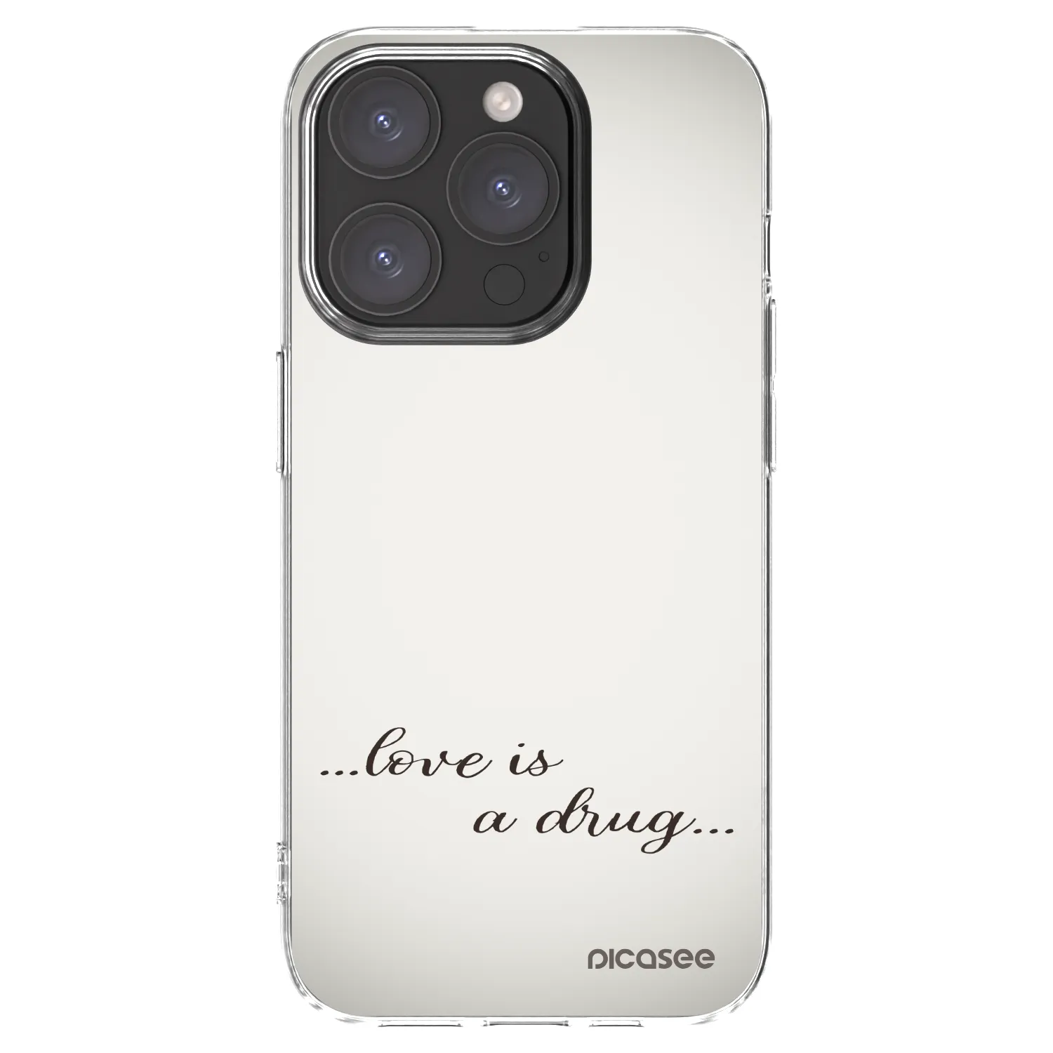 Picasee átlátszó szilikon tok az alábbi mobiltelefonokra Apple iPhone 15 Pro - Love is a drug