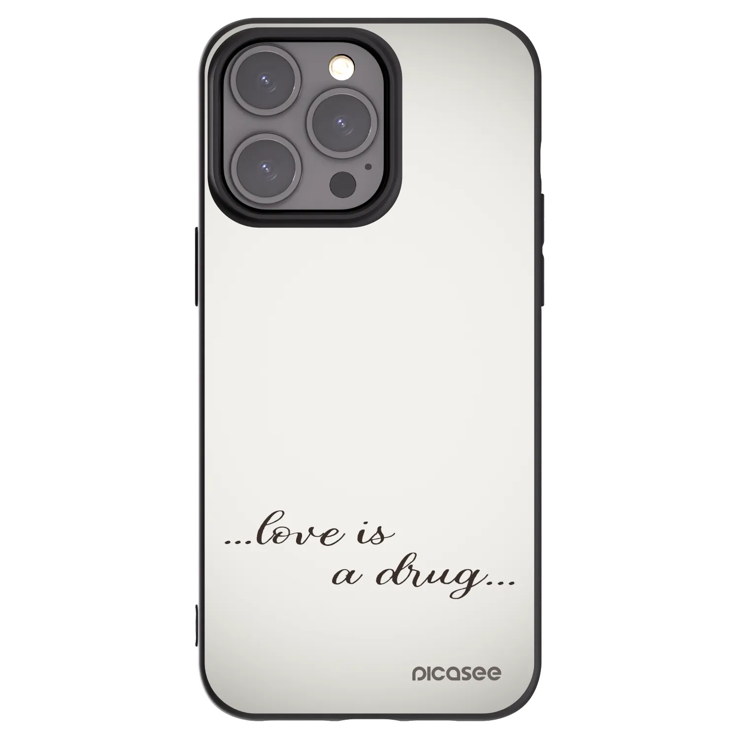 Picasee fekete szilikon tok az alábbi mobiltelefonokra Apple iPhone 15 Pro Max - Love is a drug