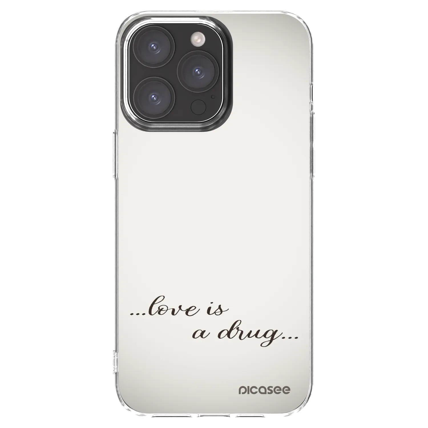 Picasee átlátszó szilikon tok az alábbi mobiltelefonokra Apple iPhone 15 Pro Max - Love is a drug
