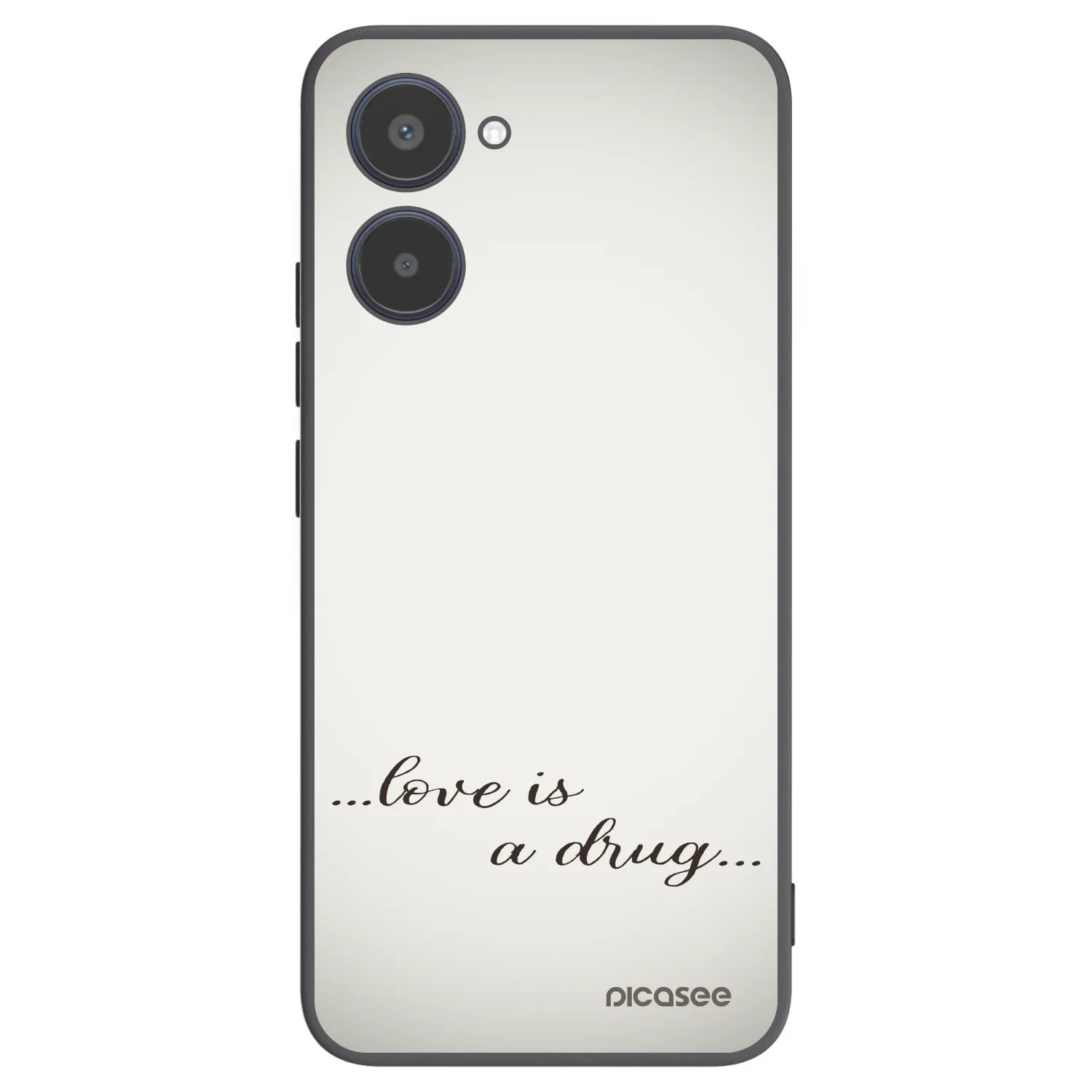 Picasee fekete szilikon tok az alábbi mobiltelefonokra Realme 10 4G - Love is a drug