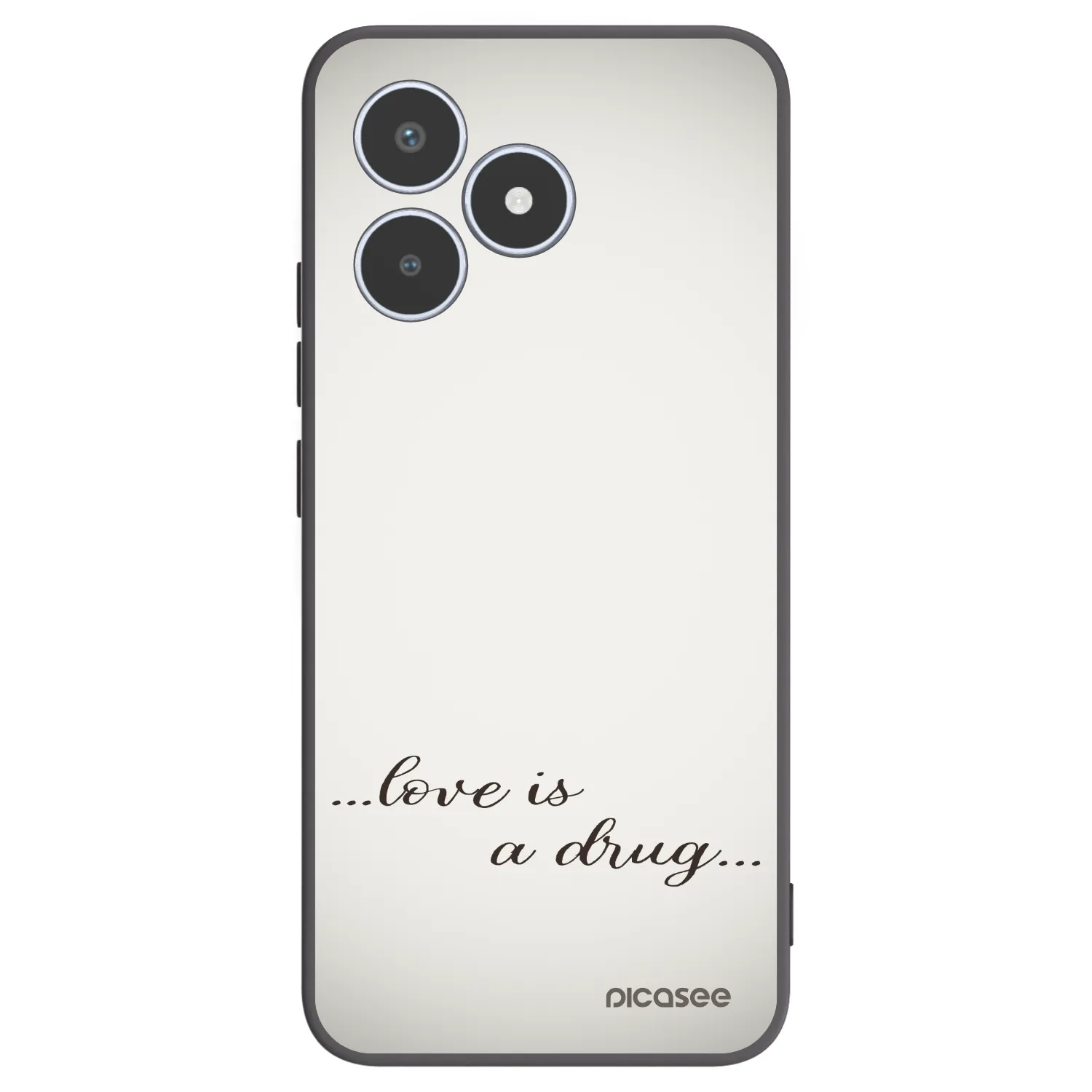Picasee fekete szilikon tok az alábbi mobiltelefonokra Realme C53 - Love is a drug