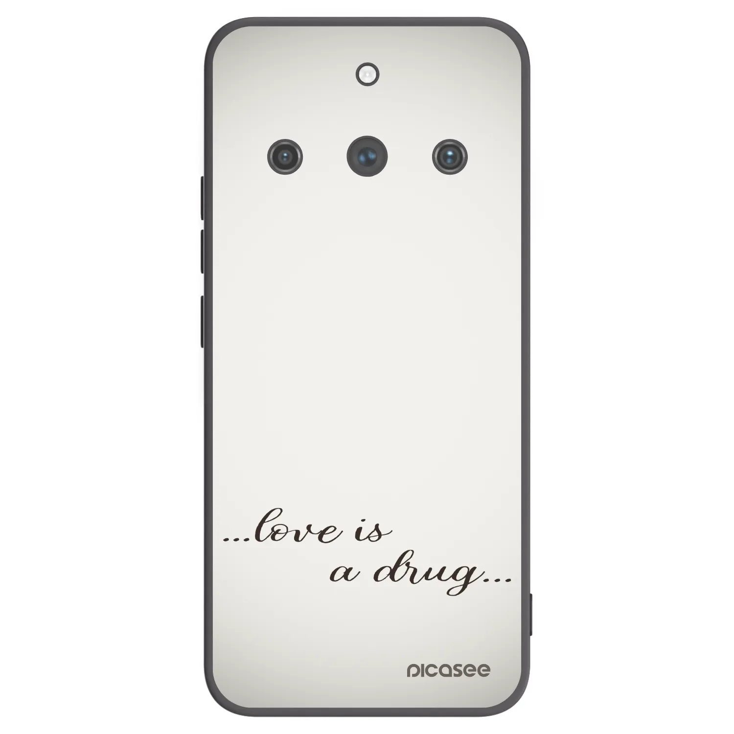 Picasee fekete szilikon tok az alábbi mobiltelefonokra Realme 11 Pro+ - Love is a drug