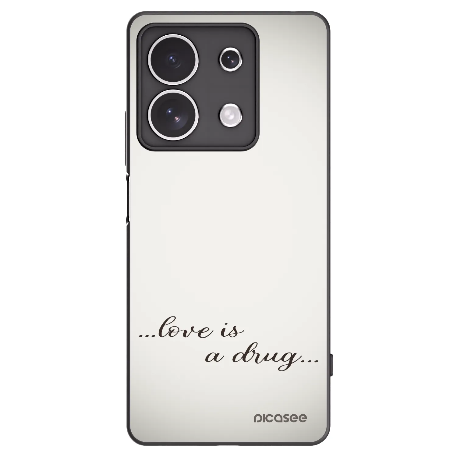 Picasee fekete szilikon tok az alábbi mobiltelefonokra Xiaomi Redmi Note 13 4G - Love is a drug