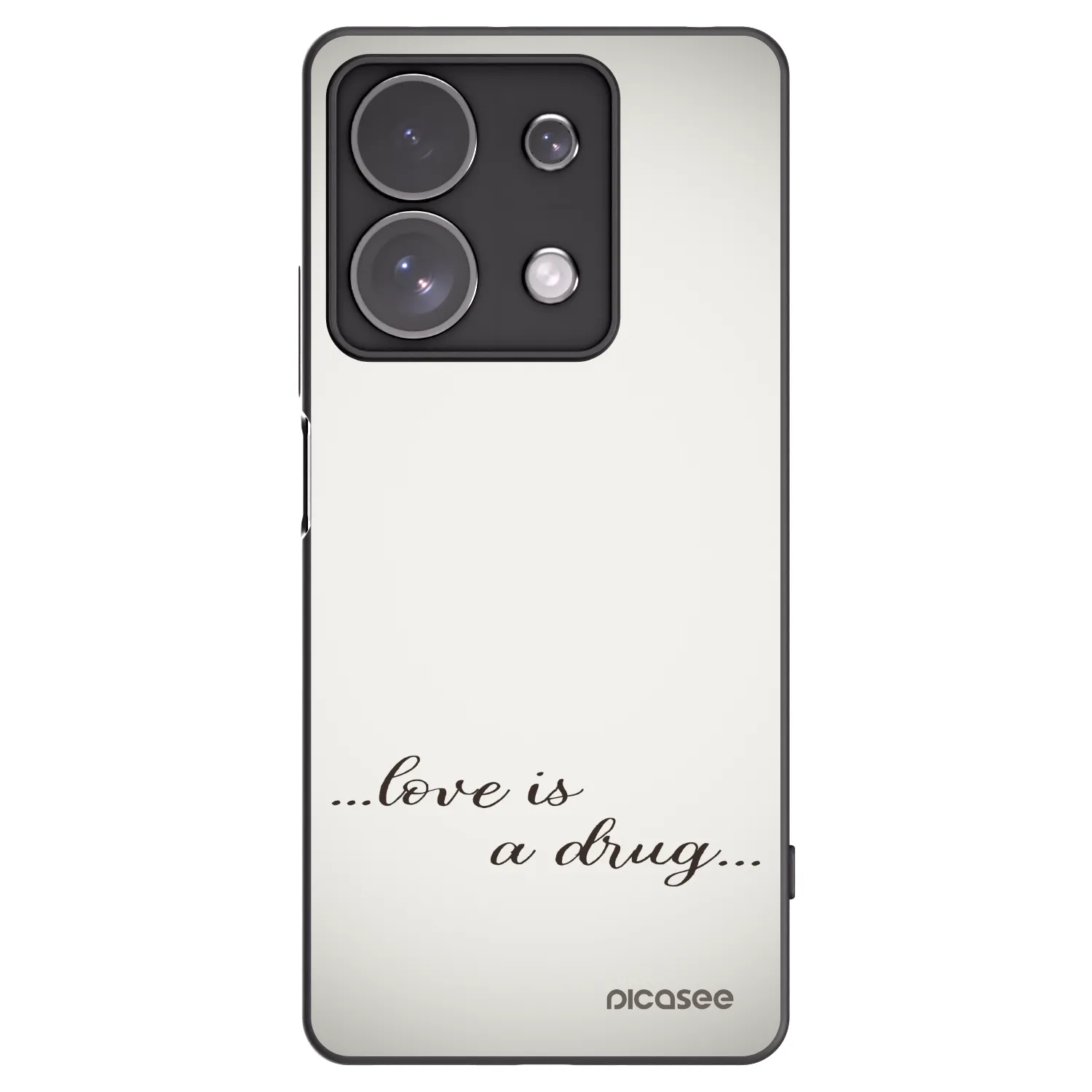 Picasee fekete szilikon tok az alábbi mobiltelefonokra Xiaomi Redmi Note 13 Pro 4G - Love is a drug