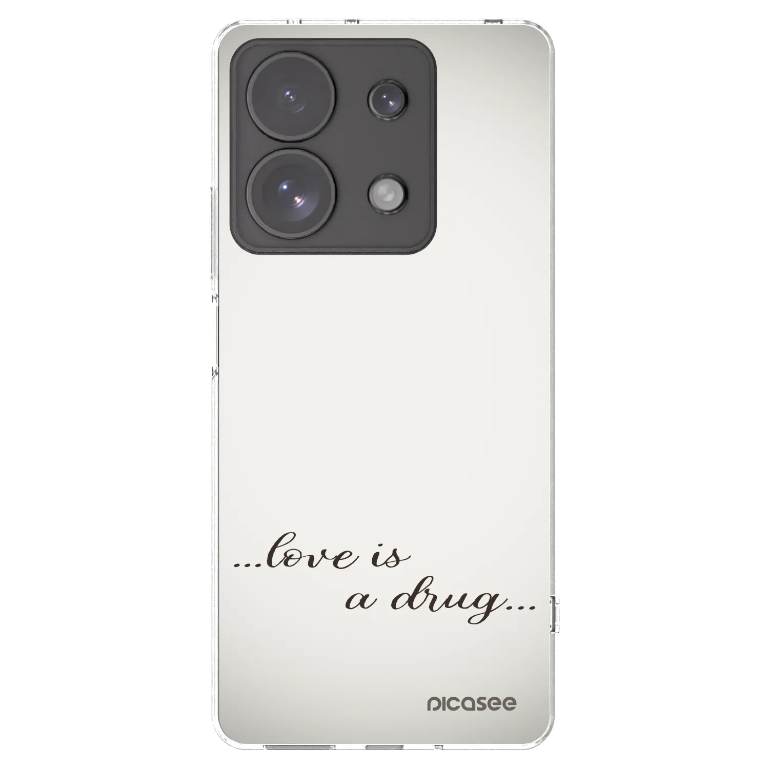 Picasee átlátszó szilikon tok az alábbi mobiltelefonokra Xiaomi Redmi Note 13 Pro 4G - Love is a drug
