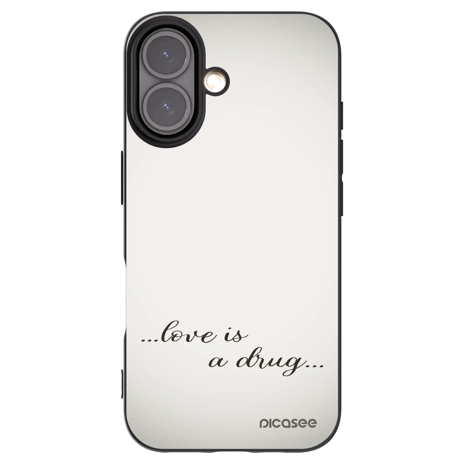 Picasee fekete szilikon tok az alábbi mobiltelefonokra Apple iPhone 16 - Love is a drug