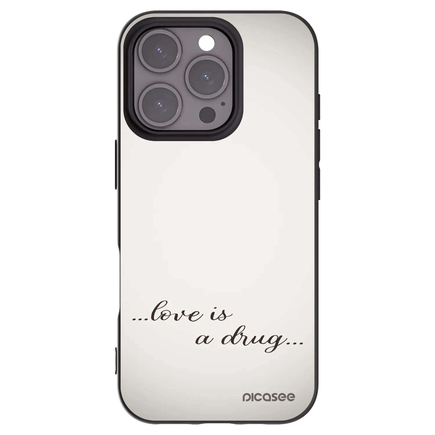 Picasee fekete szilikon tok az alábbi mobiltelefonokra Apple iPhone 16 Pro - Love is a drug