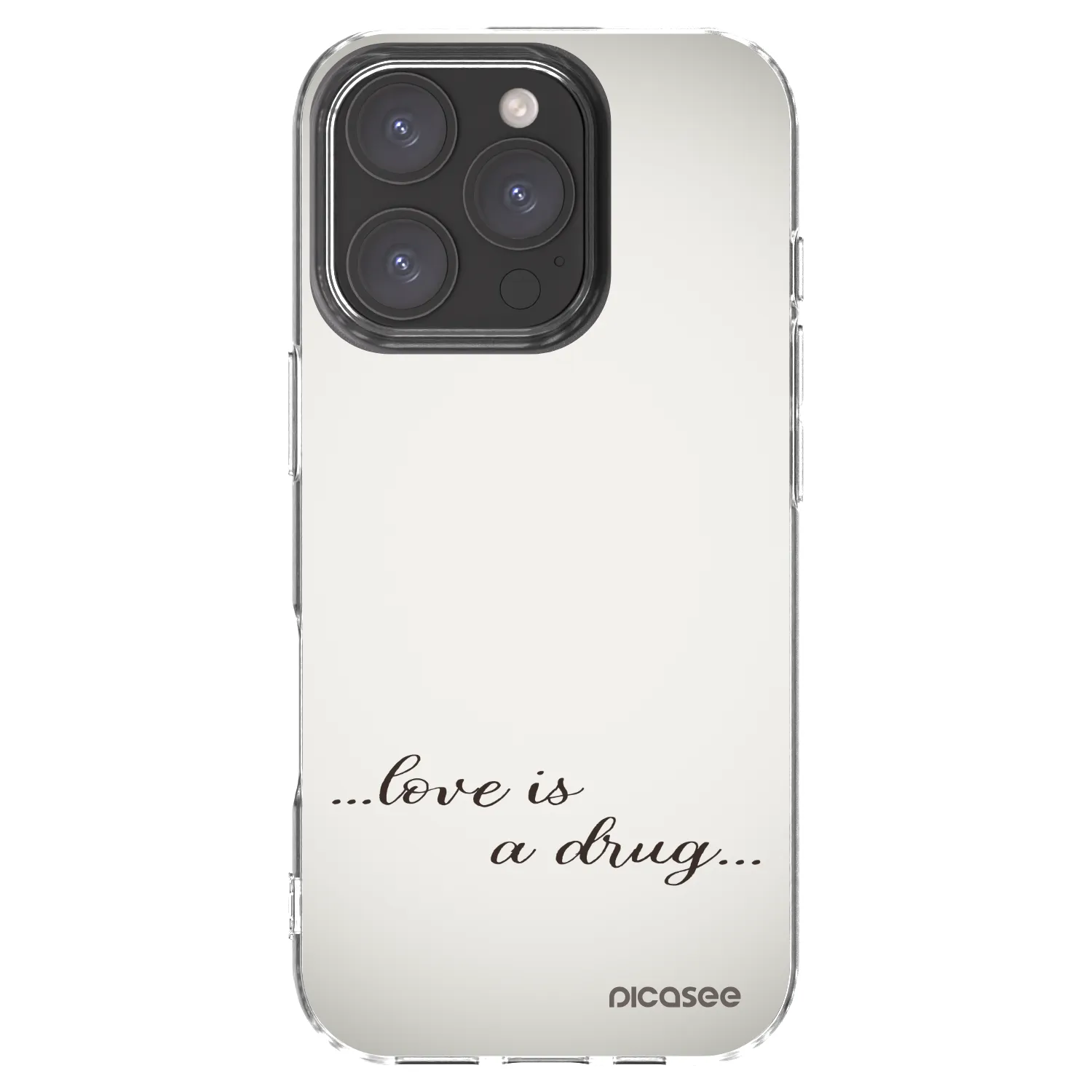 Picasee átlátszó szilikon tok az alábbi mobiltelefonokra Apple iPhone 16 Pro - Love is a drug