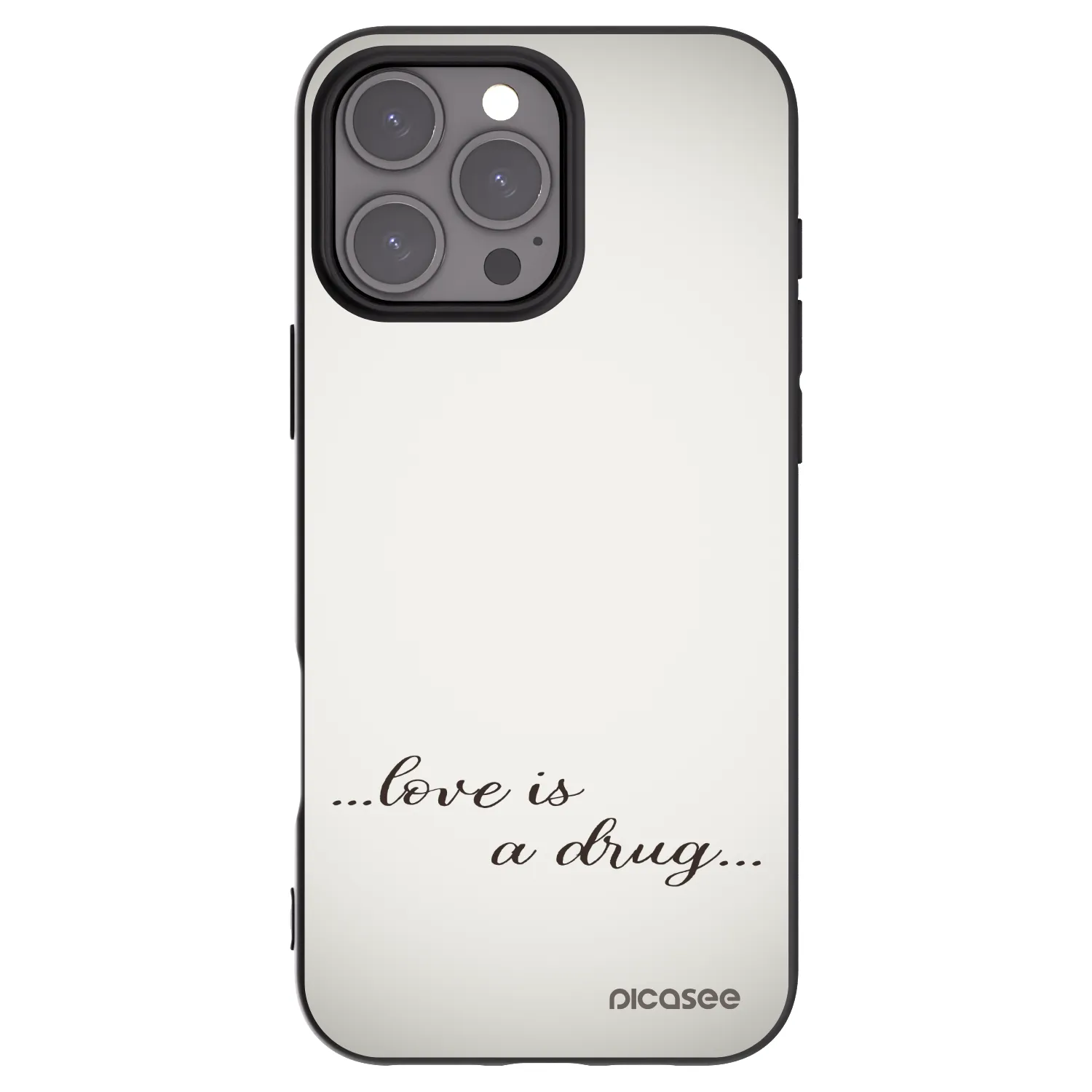 Picasee fekete szilikon tok az alábbi mobiltelefonokra Apple iPhone 16 Pro Max - Love is a drug
