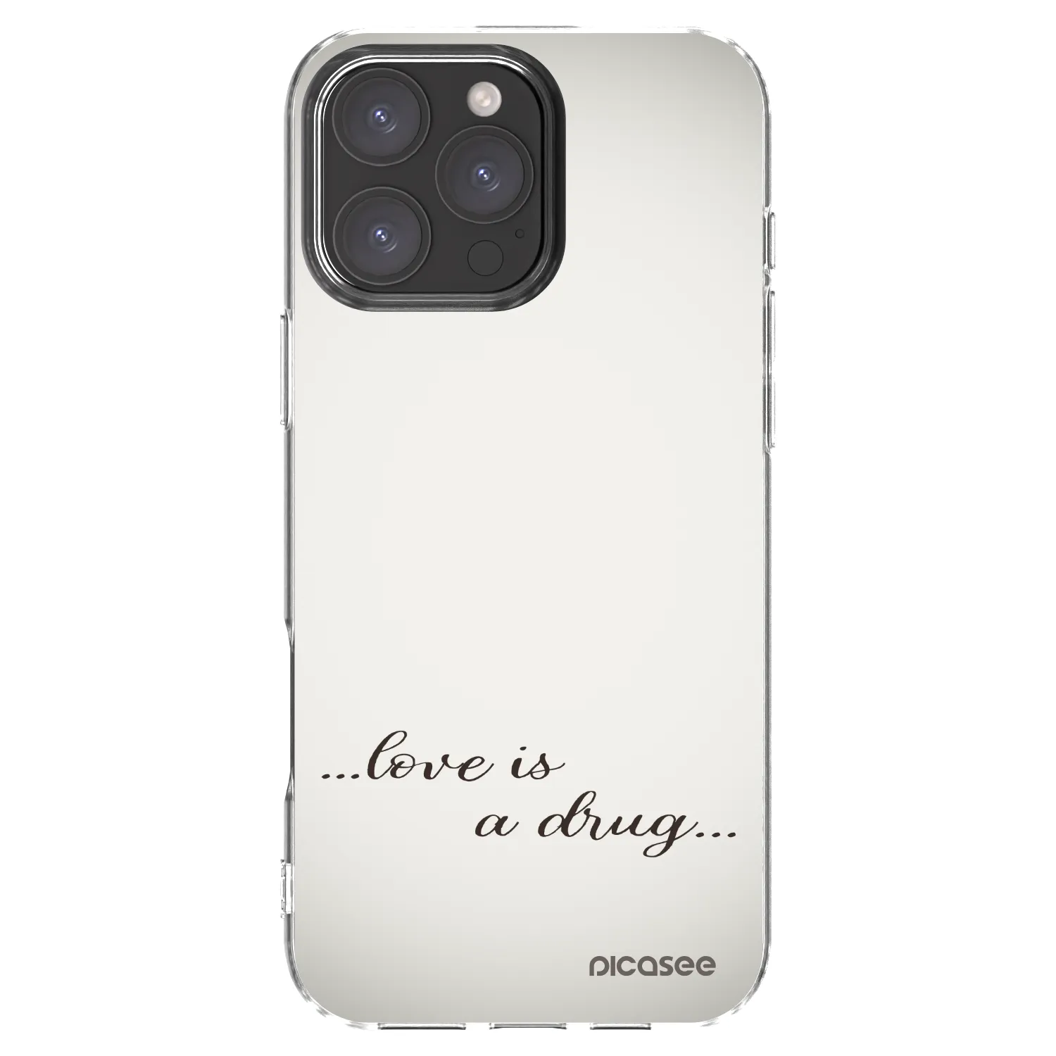 Picasee átlátszó szilikon tok az alábbi mobiltelefonokra Apple iPhone 16 Pro Max - Love is a drug