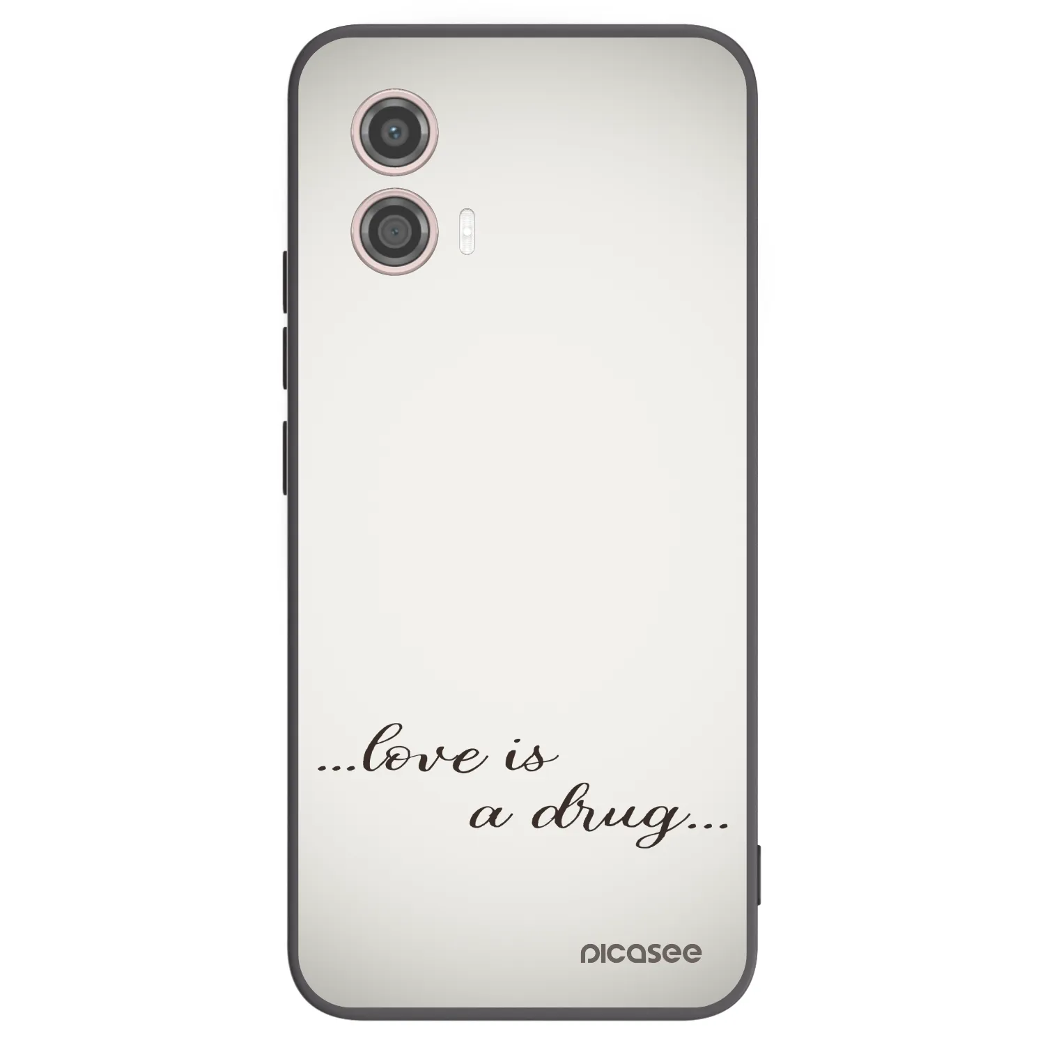 Picasee fekete szilikon tok az alábbi mobiltelefonokra Motorola Moto G53 5G - Love is a drug