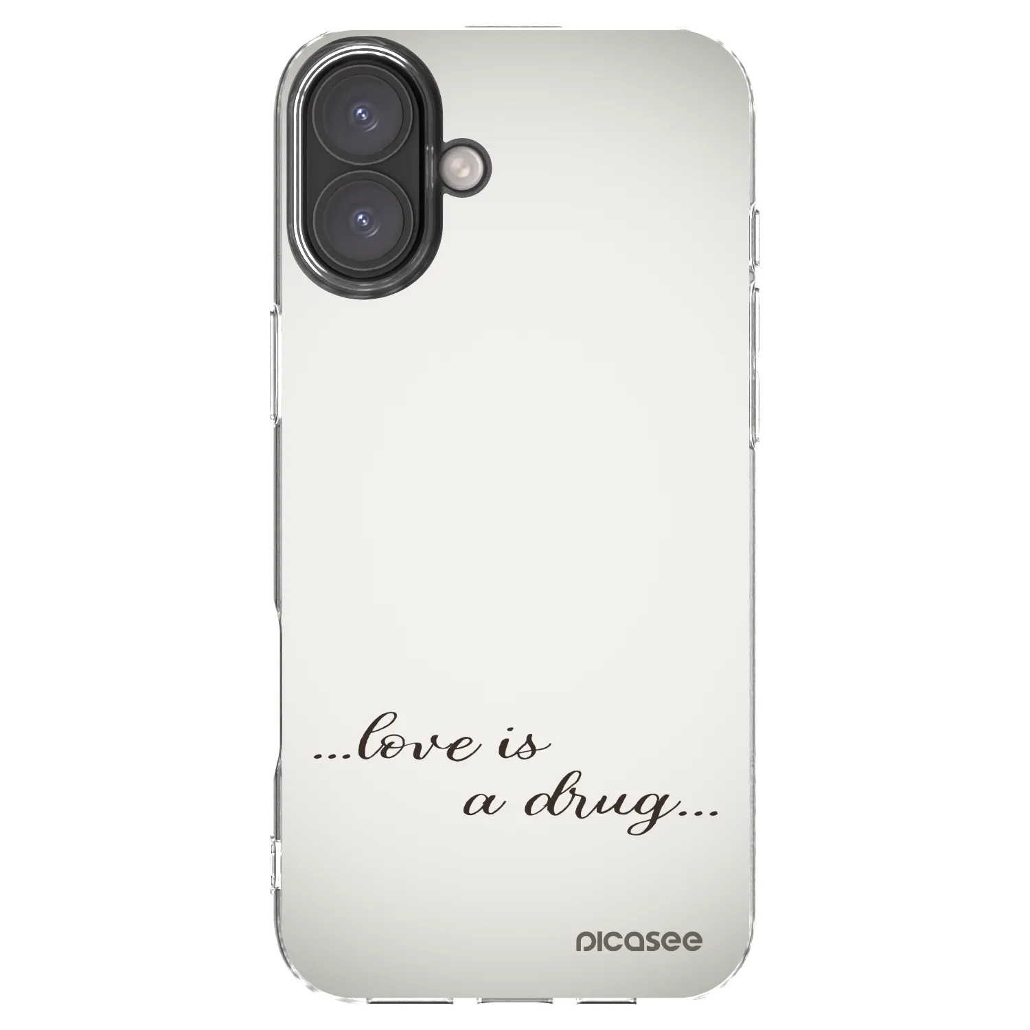 Picasee átlátszó szilikon tok az alábbi mobiltelefonokra Apple iPhone 16 Plus - Love is a drug