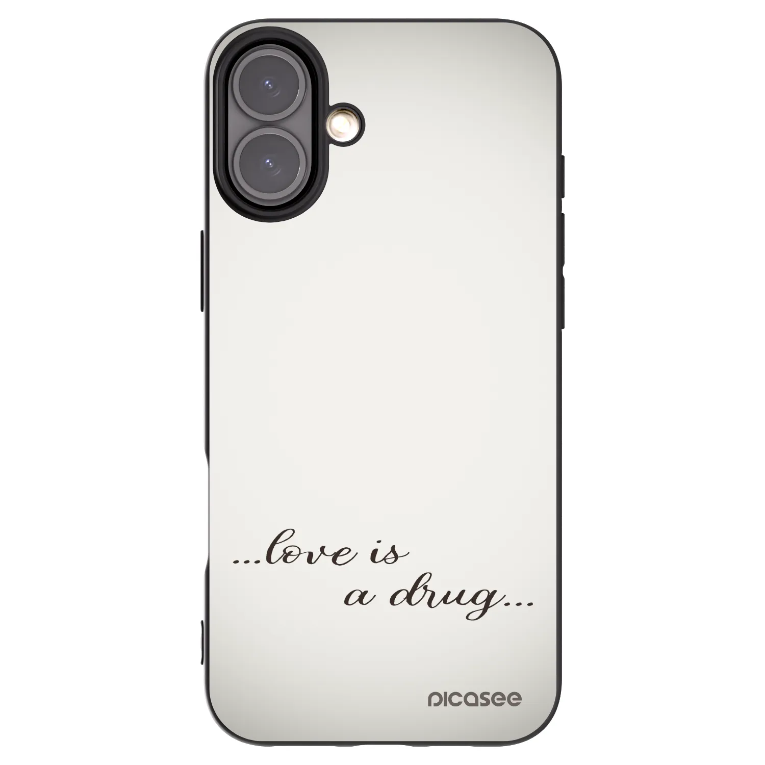 Picasee fekete szilikon tok az alábbi mobiltelefonokra Apple iPhone 16 Plus - Love is a drug