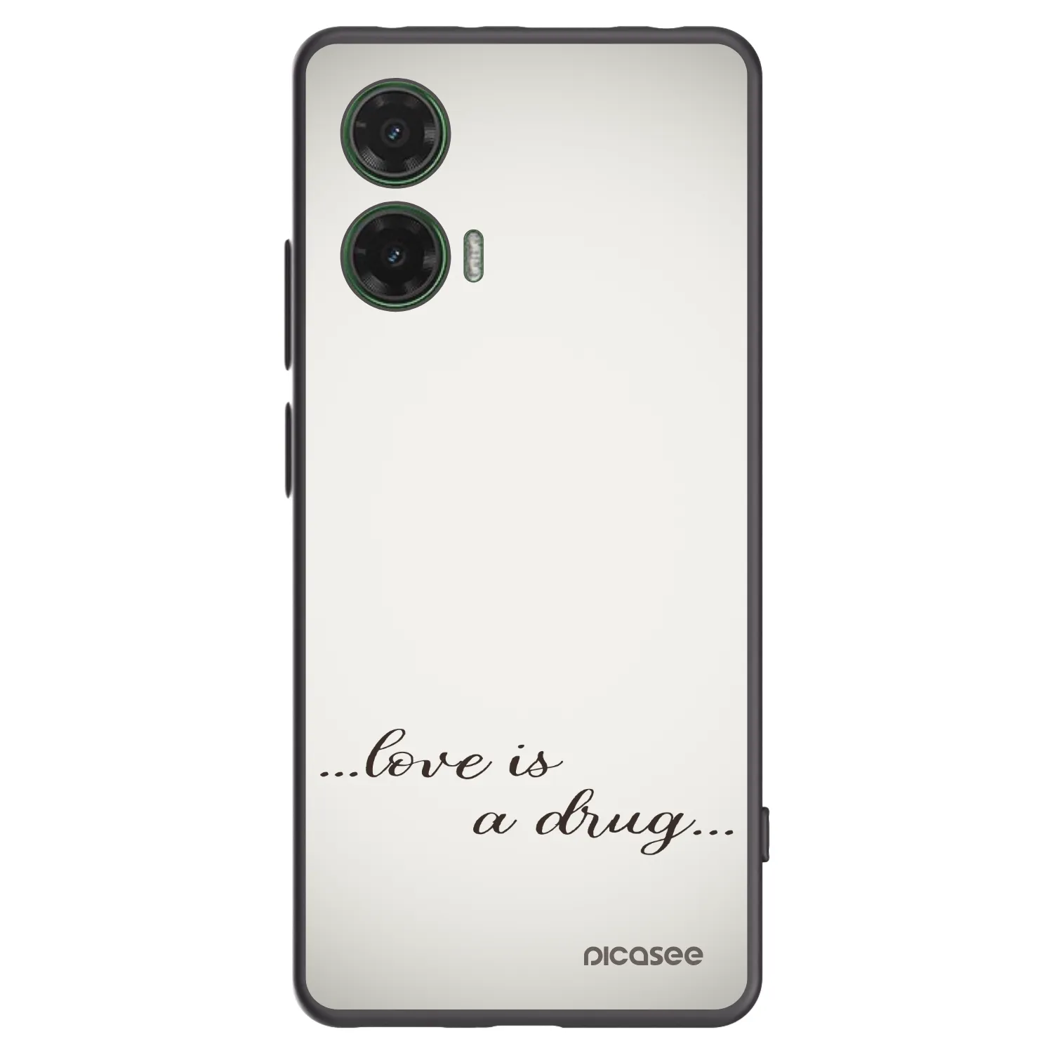 Picasee fekete szilikon tok az alábbi mobiltelefonokra Motorola Moto G35 5G - Love is a drug