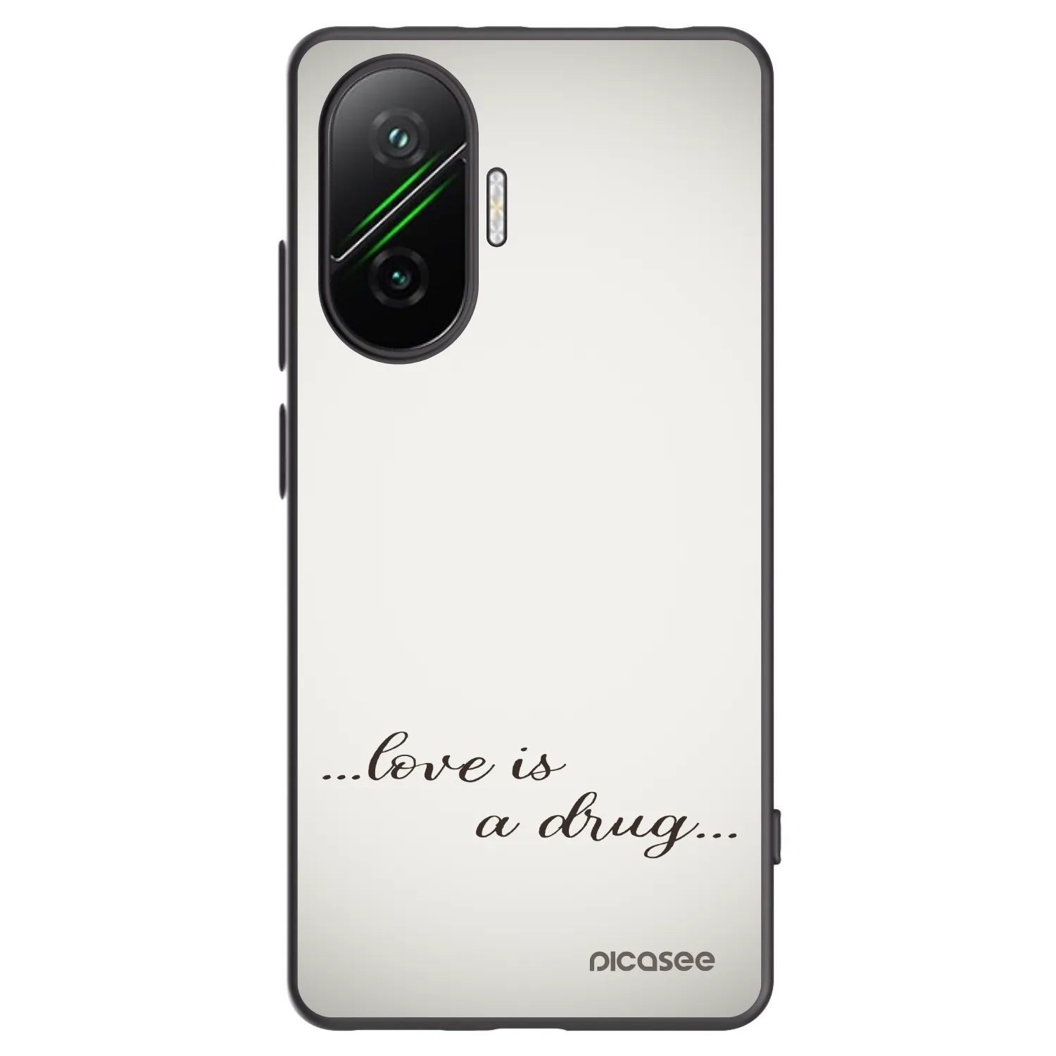 Picasee fekete szilikon tok az alábbi mobiltelefonokra Xiaomi Poco F7 Pro 5G - Love is a drug