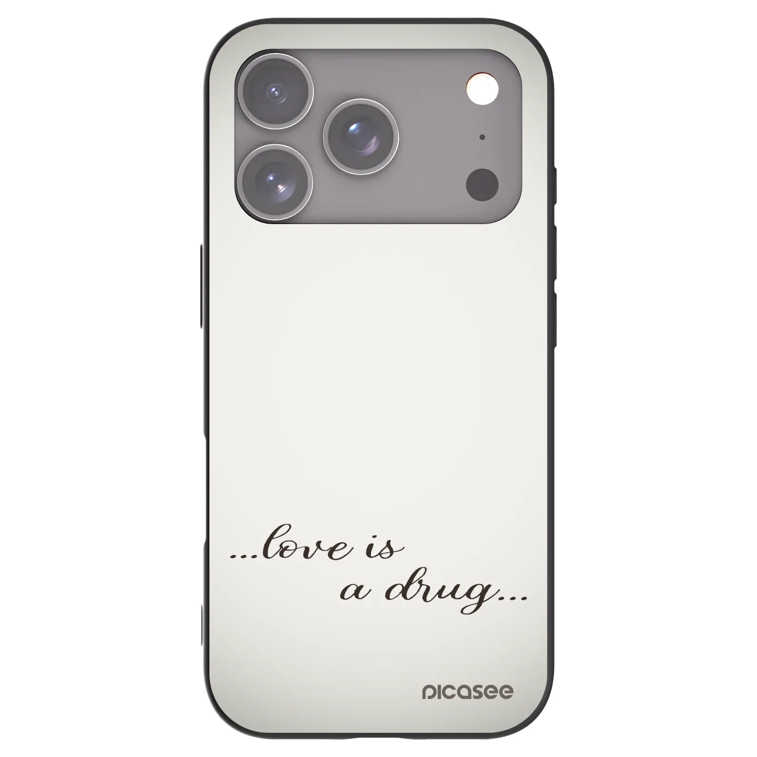 Picasee fekete szilikon tok az alábbi mobiltelefonokra Apple iPhone 17 Pro - Love is a drug
