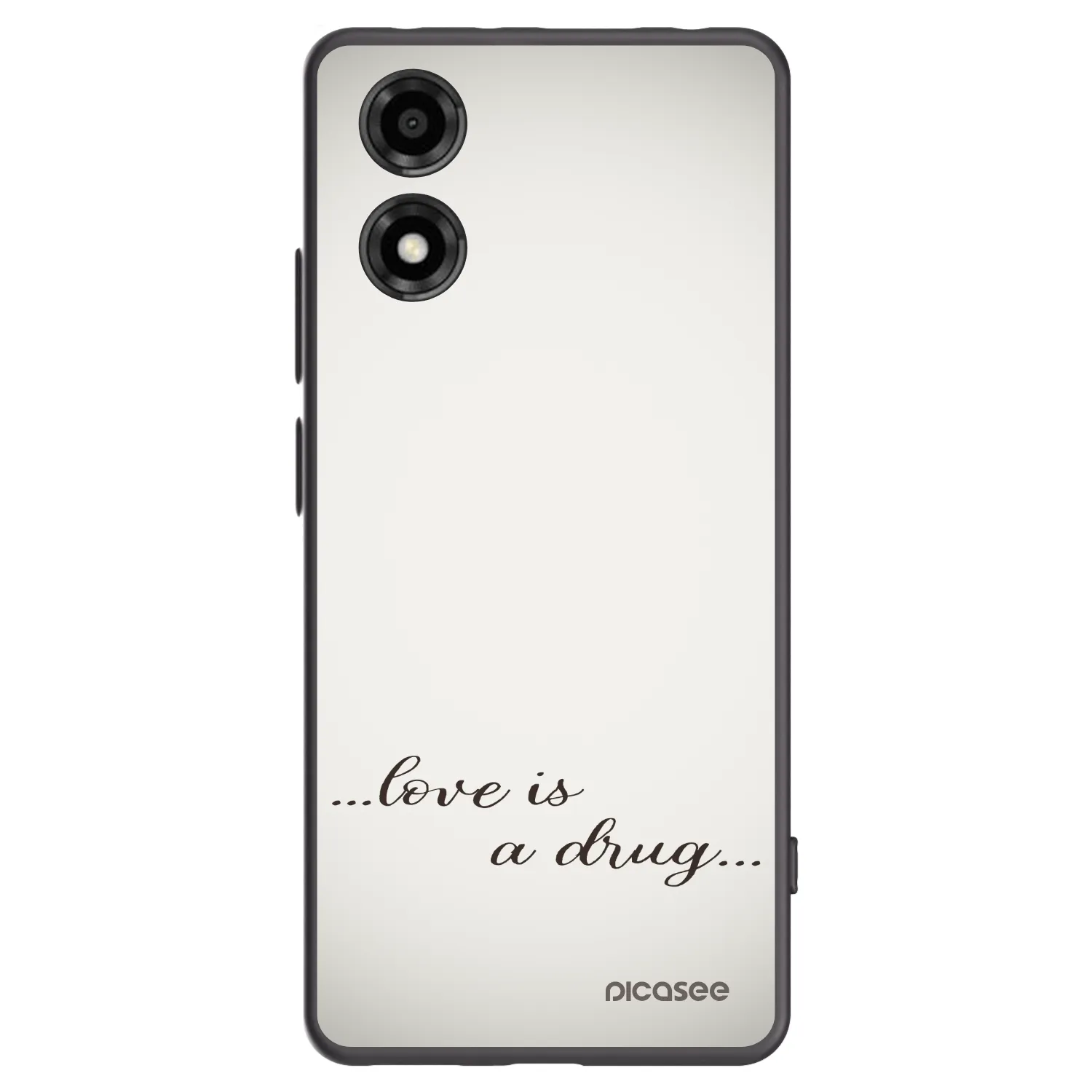 Picasee fekete szilikon tok az alábbi mobiltelefonokra Motorola Moto E14 - Love is a drug