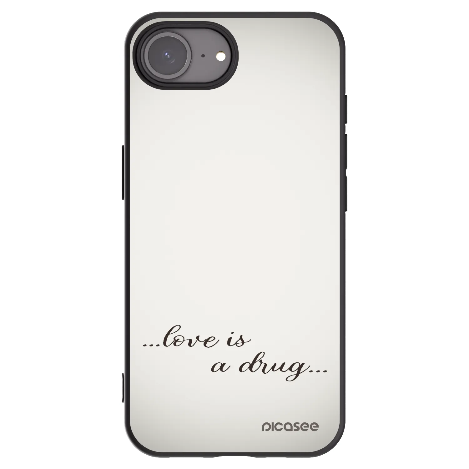 Picasee fekete szilikon tok az alábbi mobiltelefonokra Apple iPhone 17e - Love is a drug