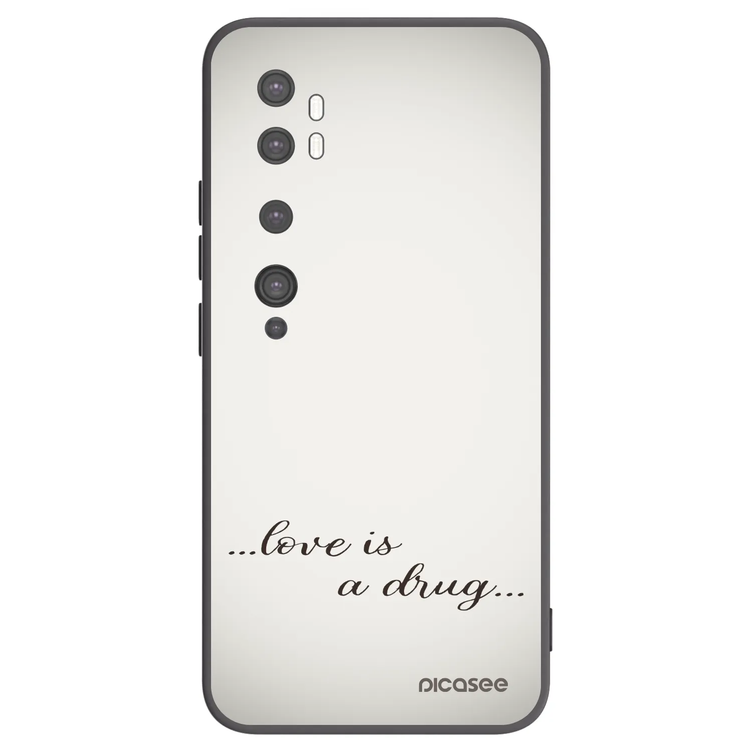 Picasee fekete szilikon tok az alábbi mobiltelefonokra Xiaomi Mi Note 10 (Pro) - Love is a drug